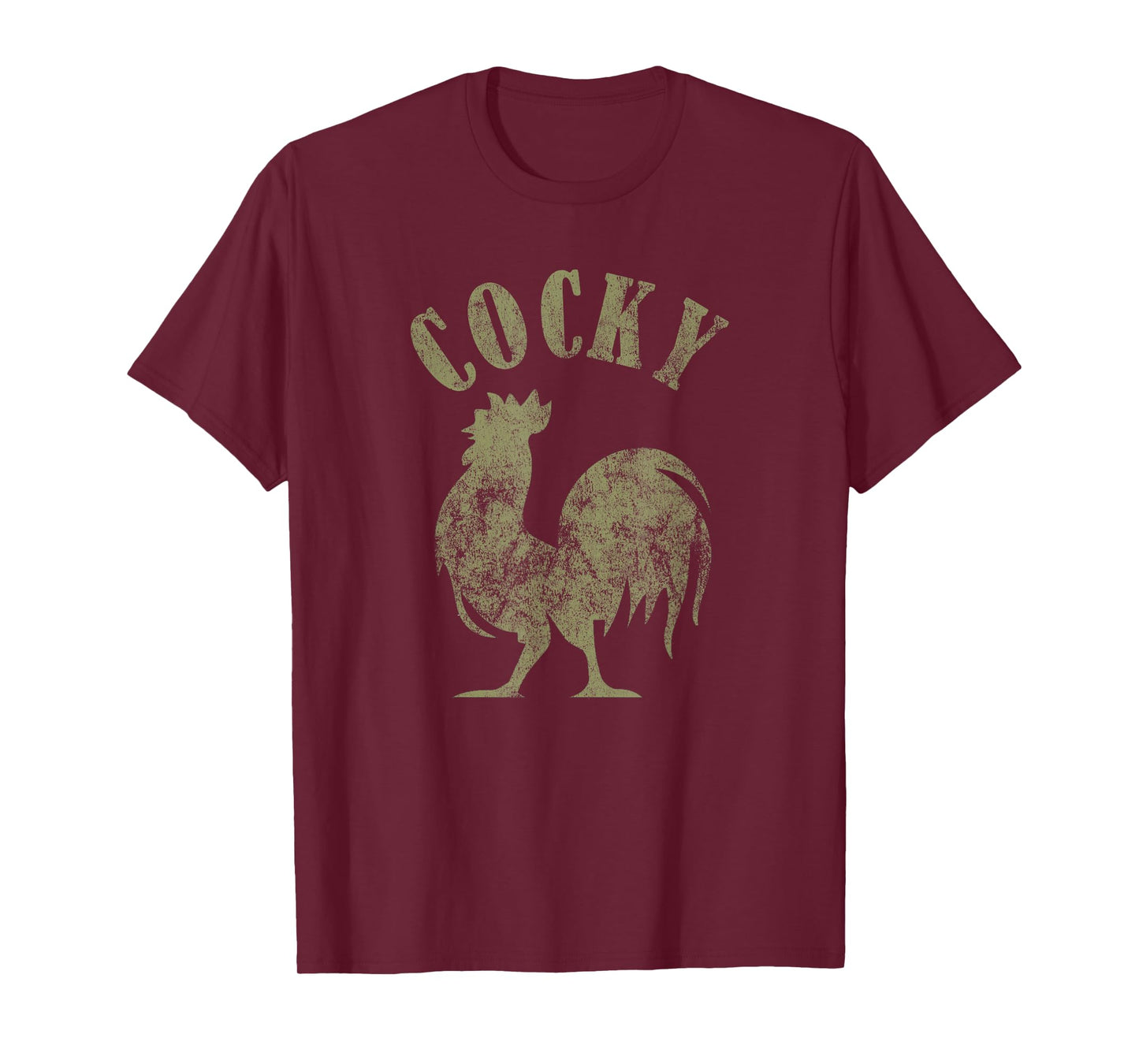 Funny Vintage Retro Distressed Cocky Rooster Lover Men T-Shirt