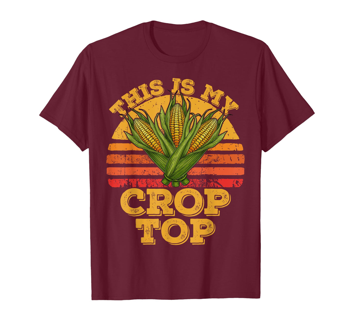 This Is My Crop Top Funny Farmer Farming Corn Lover Retro T-Shirt