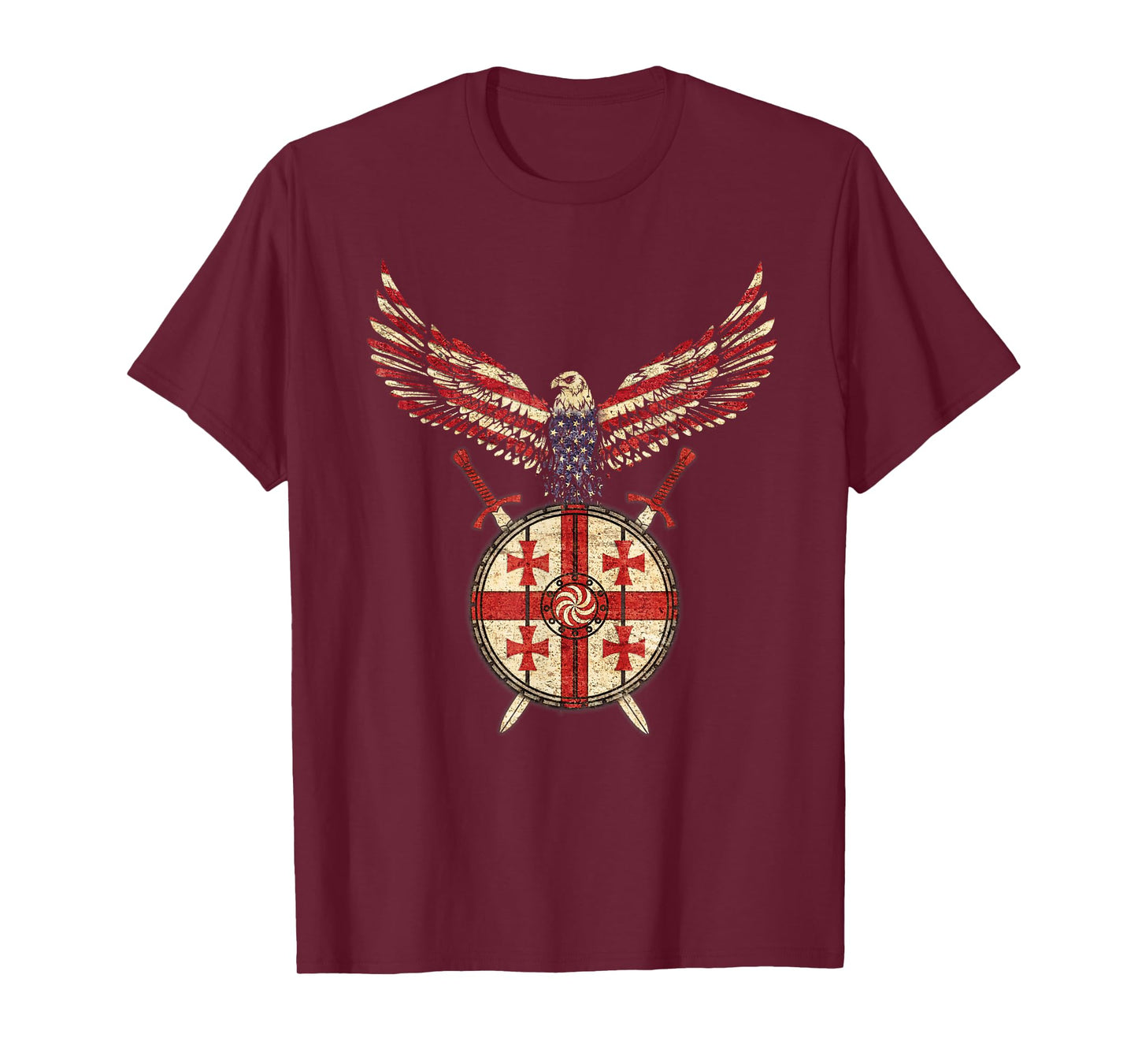 Flag of USA and Georgia, Georgian American T-Shirt