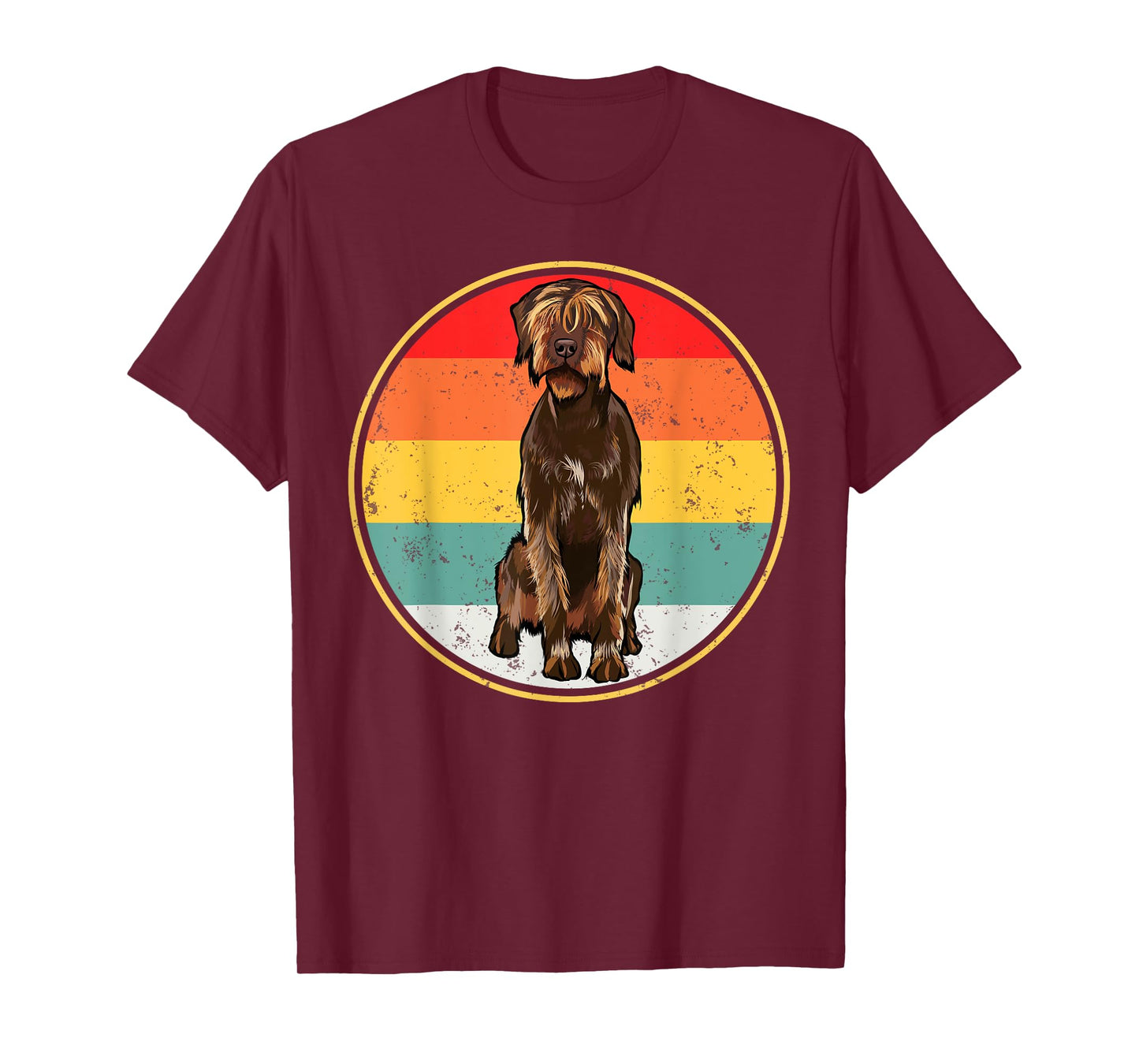 Vintage Retro Sunset Wirehaired Pointing Griffon Dog T-Shirt for Men Women