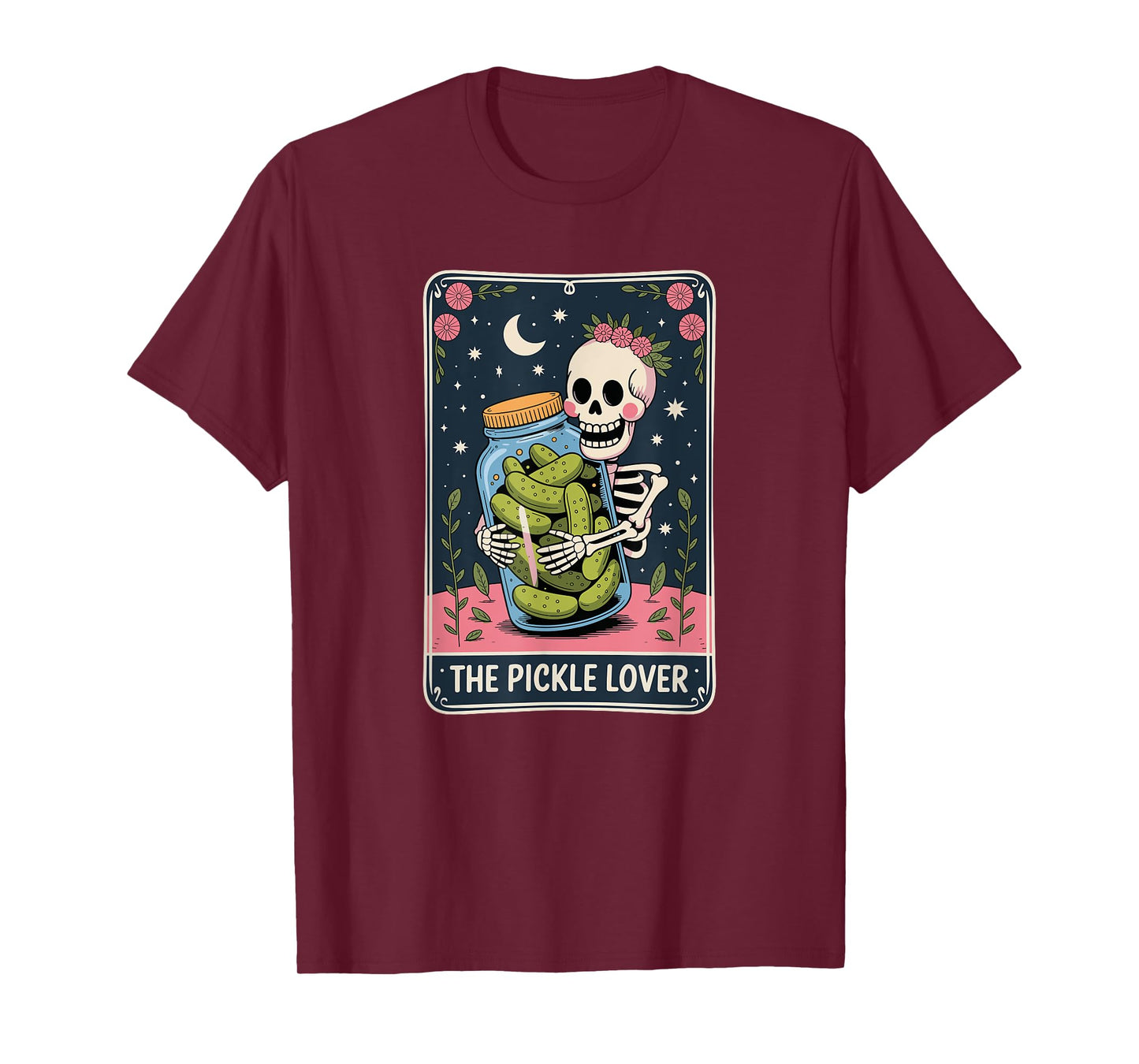 The Pickle Lover Tarot Card Skeleton Pickle Jar T-Shirt