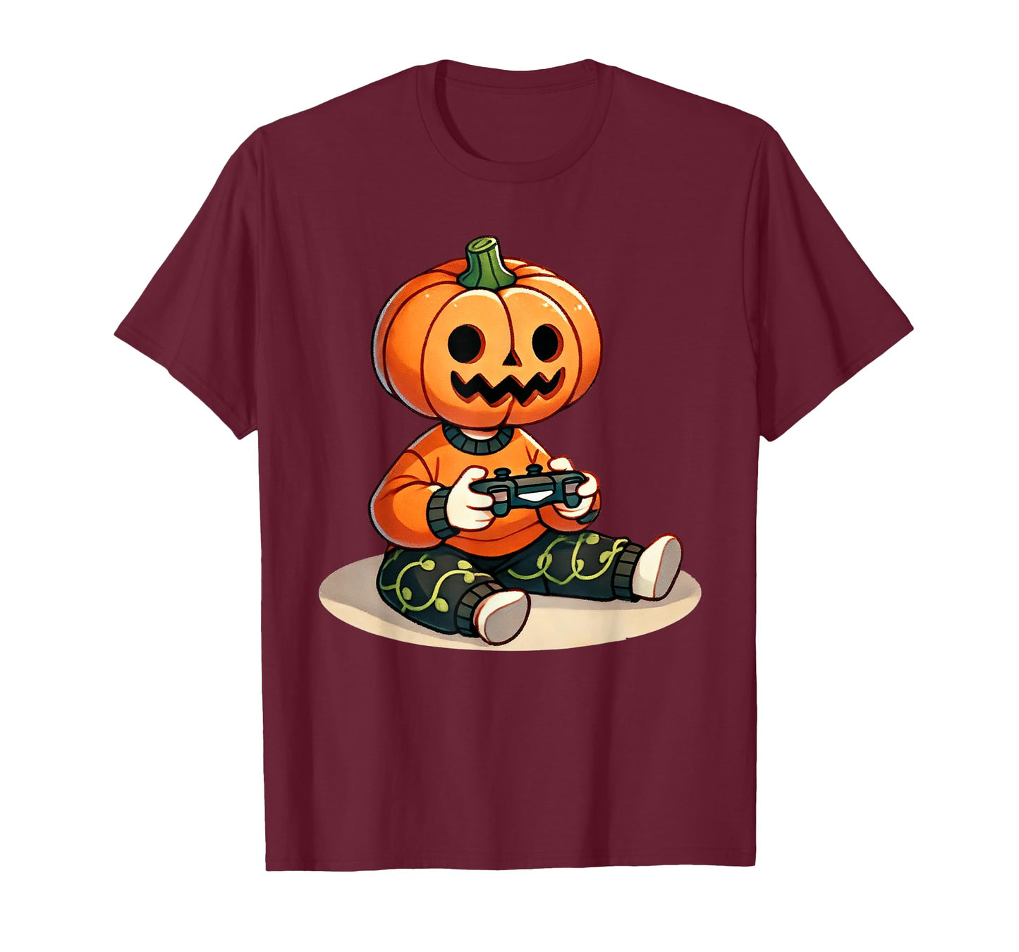 Halloween Pumpkins Head Gamer Video Gaming Boys Kids Cute T-Shirt