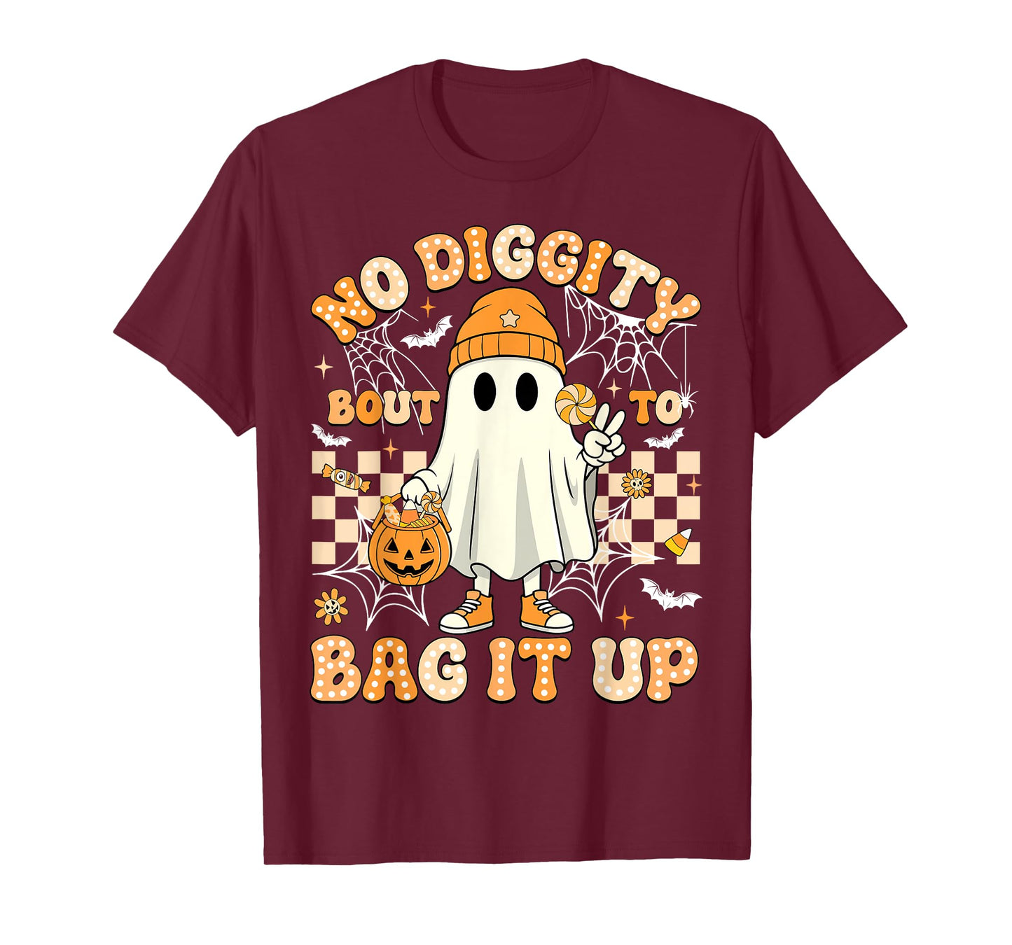 Halloween Ghost No Diggity Bout To Bag It Up Toddler Kids T-Shirt