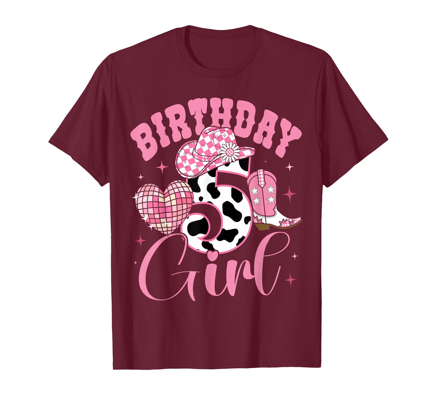 Happy 5th Birthday Girl Outfit Rodeo Western Cowgirl Cowboy T-Shirt