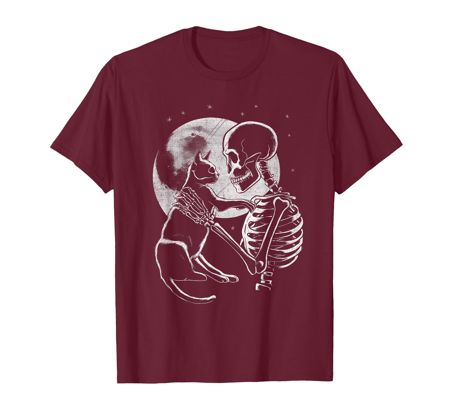 Skeleton Holding A Cat Funny Halloween Men Women Girl Kids T-Shirt
