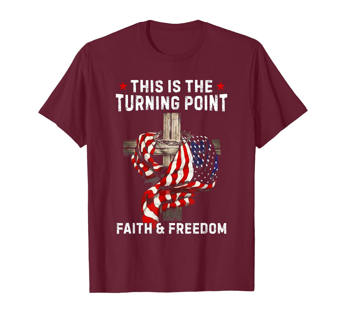 This is The Turning Point Patriotic Christian Faith USA Flag T-Shirt