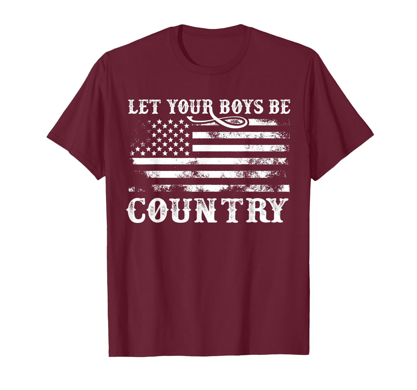 Vintage Let Your Boys Be Country Flag USA Country Music T-Shirt