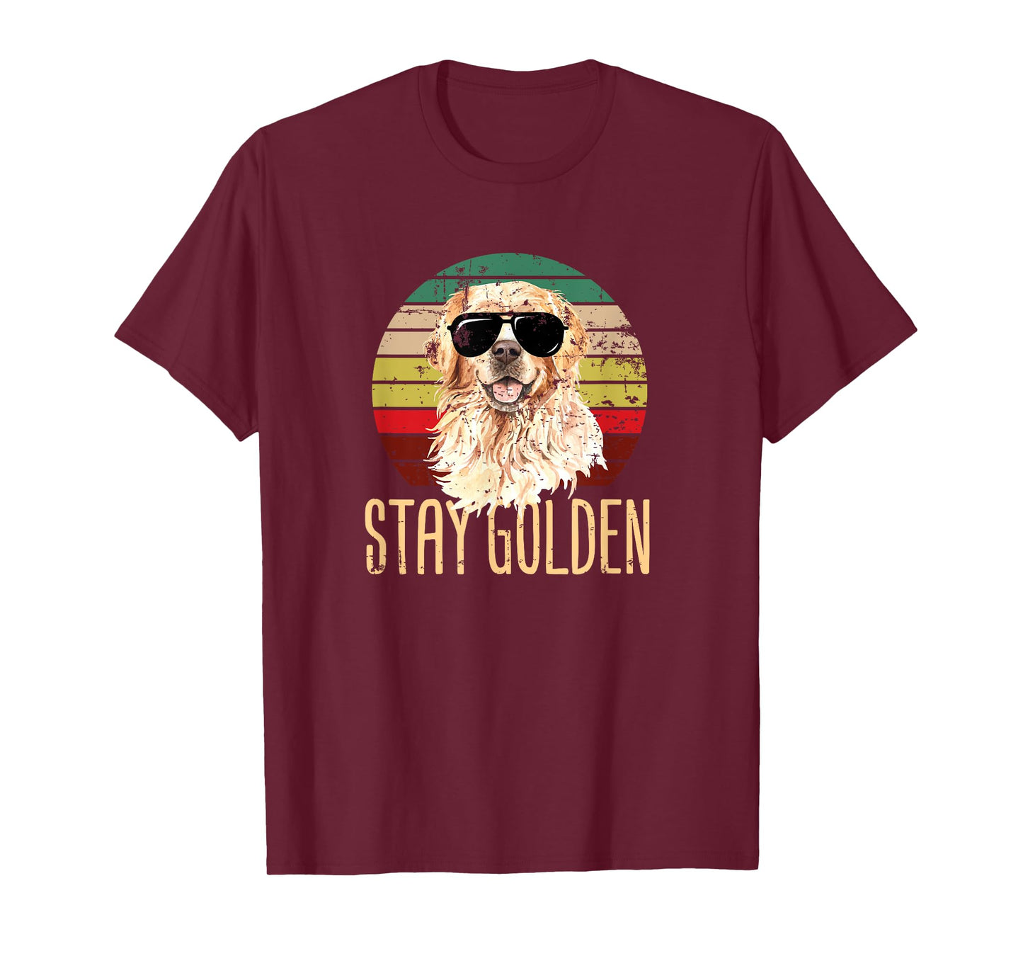 Stay Golden Funny Retro Golden Retriever Dog Breed Lover Men Women Girls Kids T-Shirt