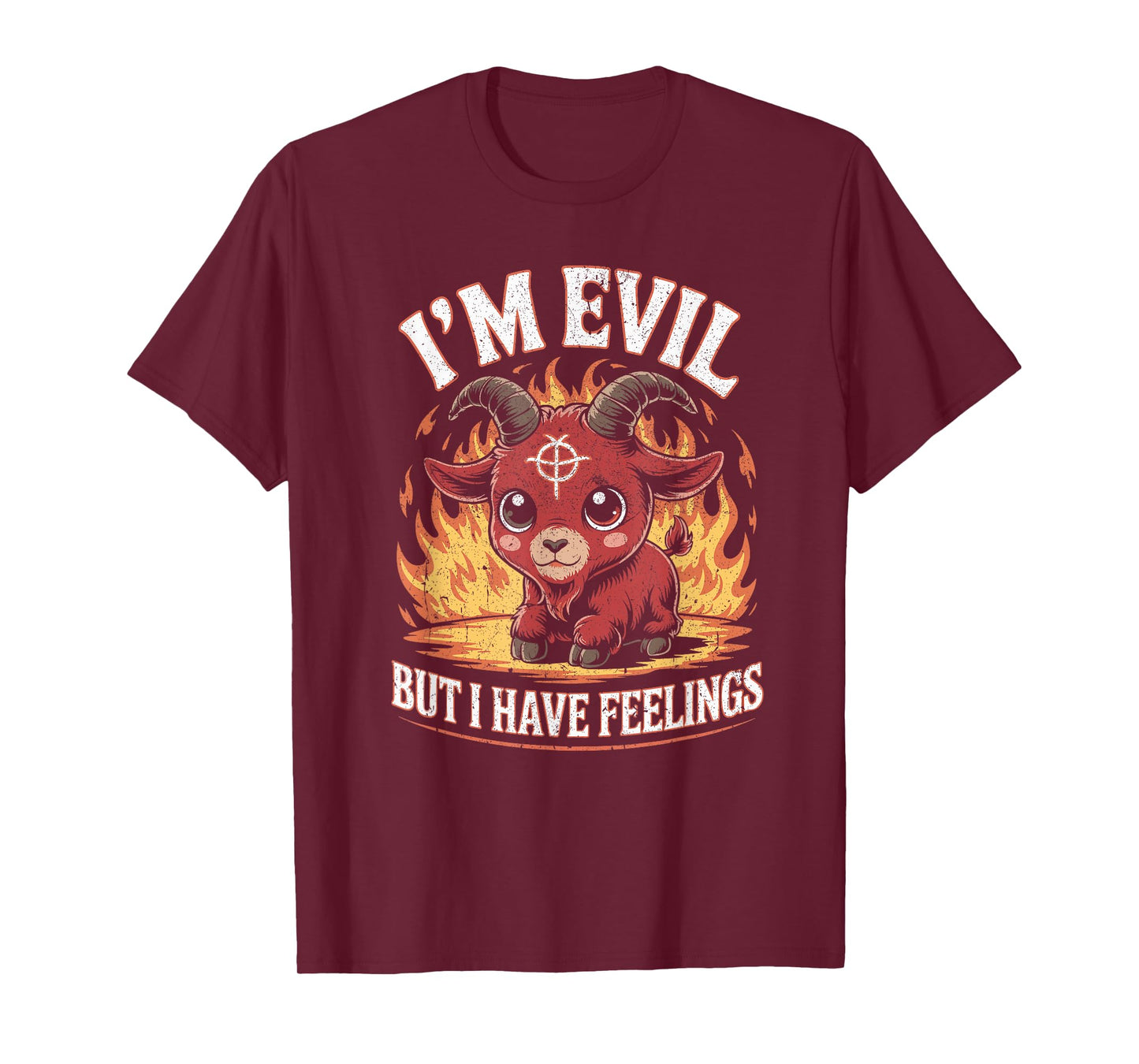 I’m Evil But I Have Feelings Cute Demon Goat T-Shirt