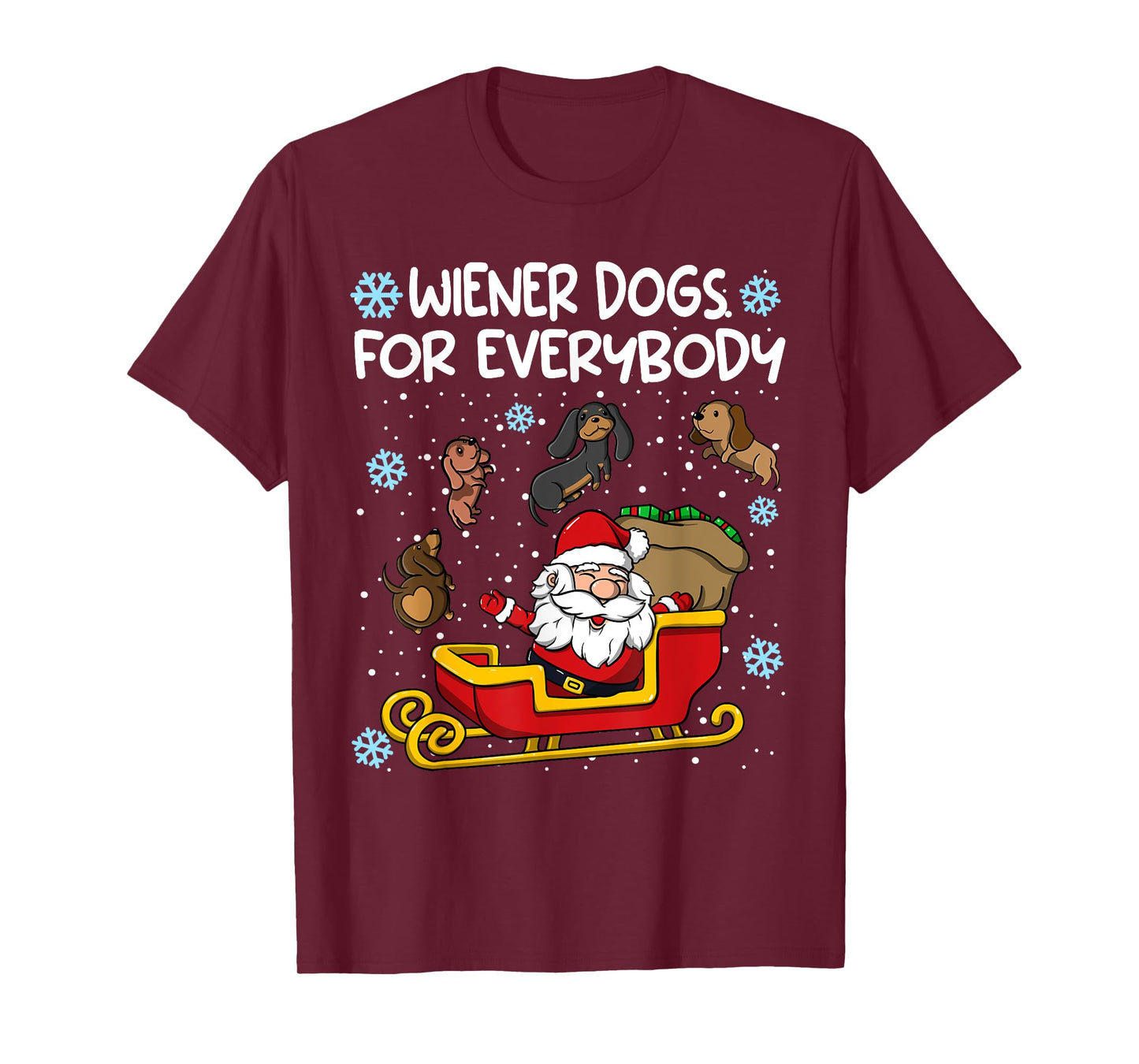 Wiener Dogs for Everybody Santa Funny Christmas Dachshund T-Shirt