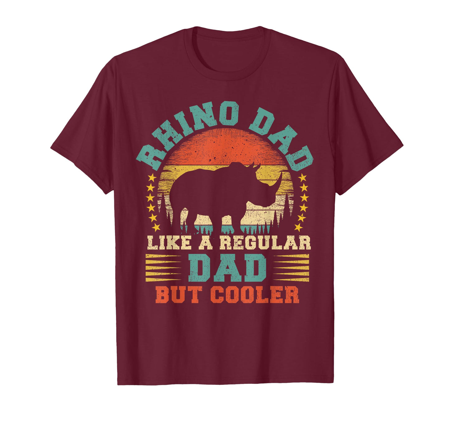 Vintage Rhino Dad Like A Regular Dad Rhino Father's Day T-Shirt