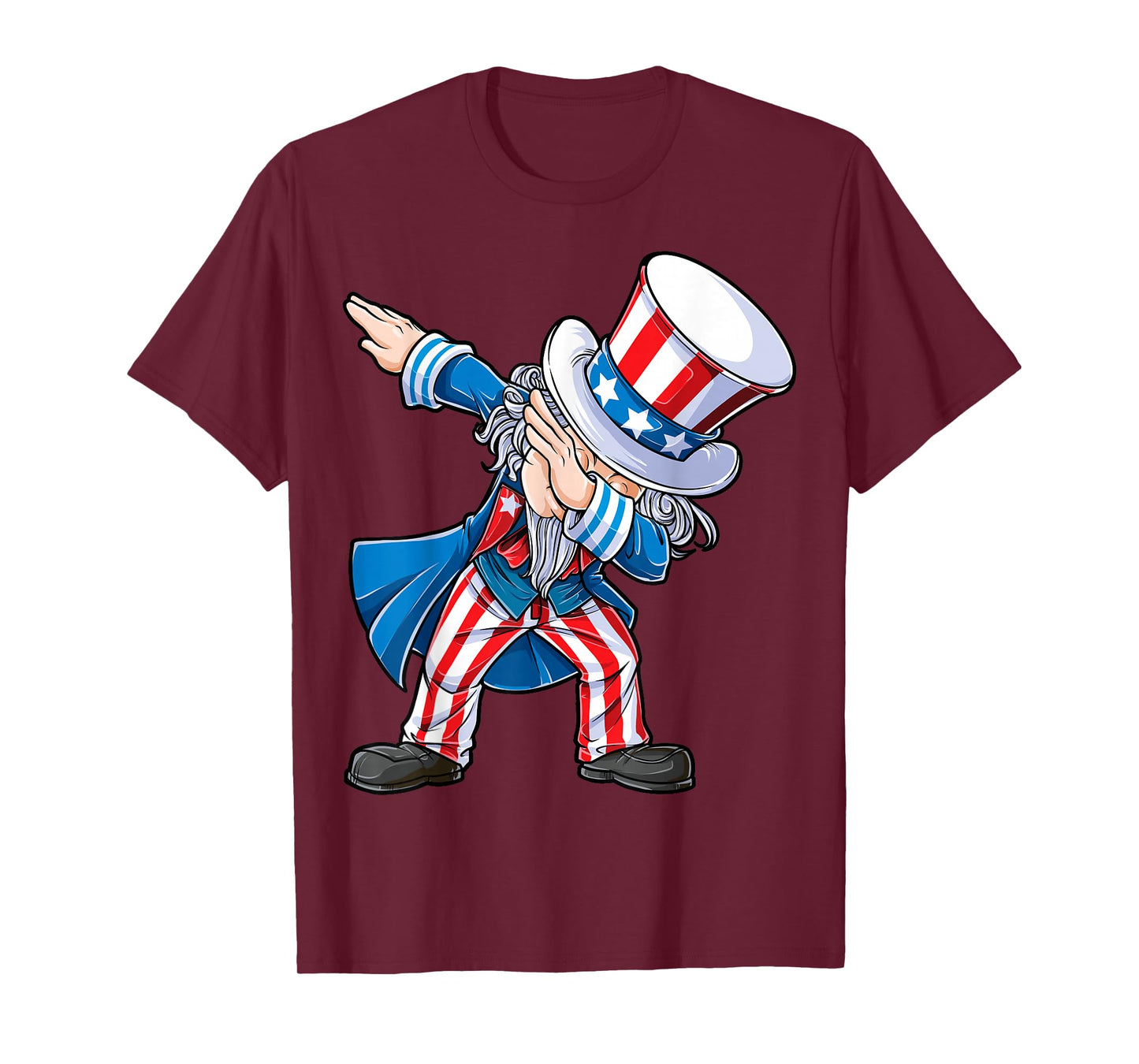 Dabbing Uncle Sam 4th of July Kids Boys Men Funny Dab Dance T-Shirt