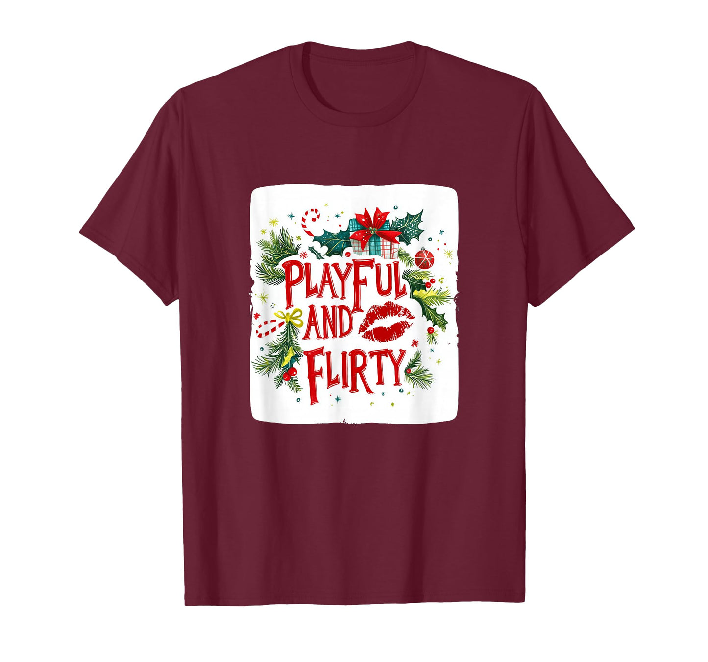 Playful and Flirty Santa Look for Naughty Christmas T-Shirt