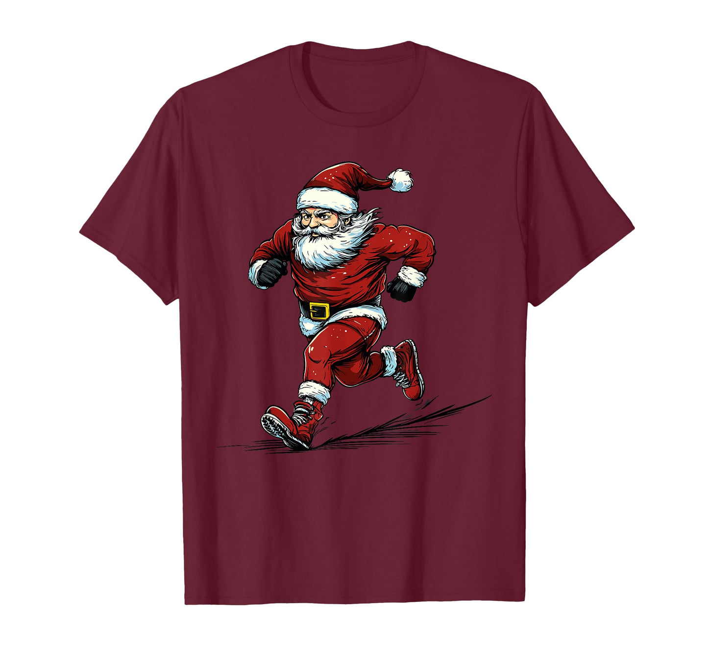 Santa Running Cross Country XC Runner Christmas Xmas Pajama T-Shirt