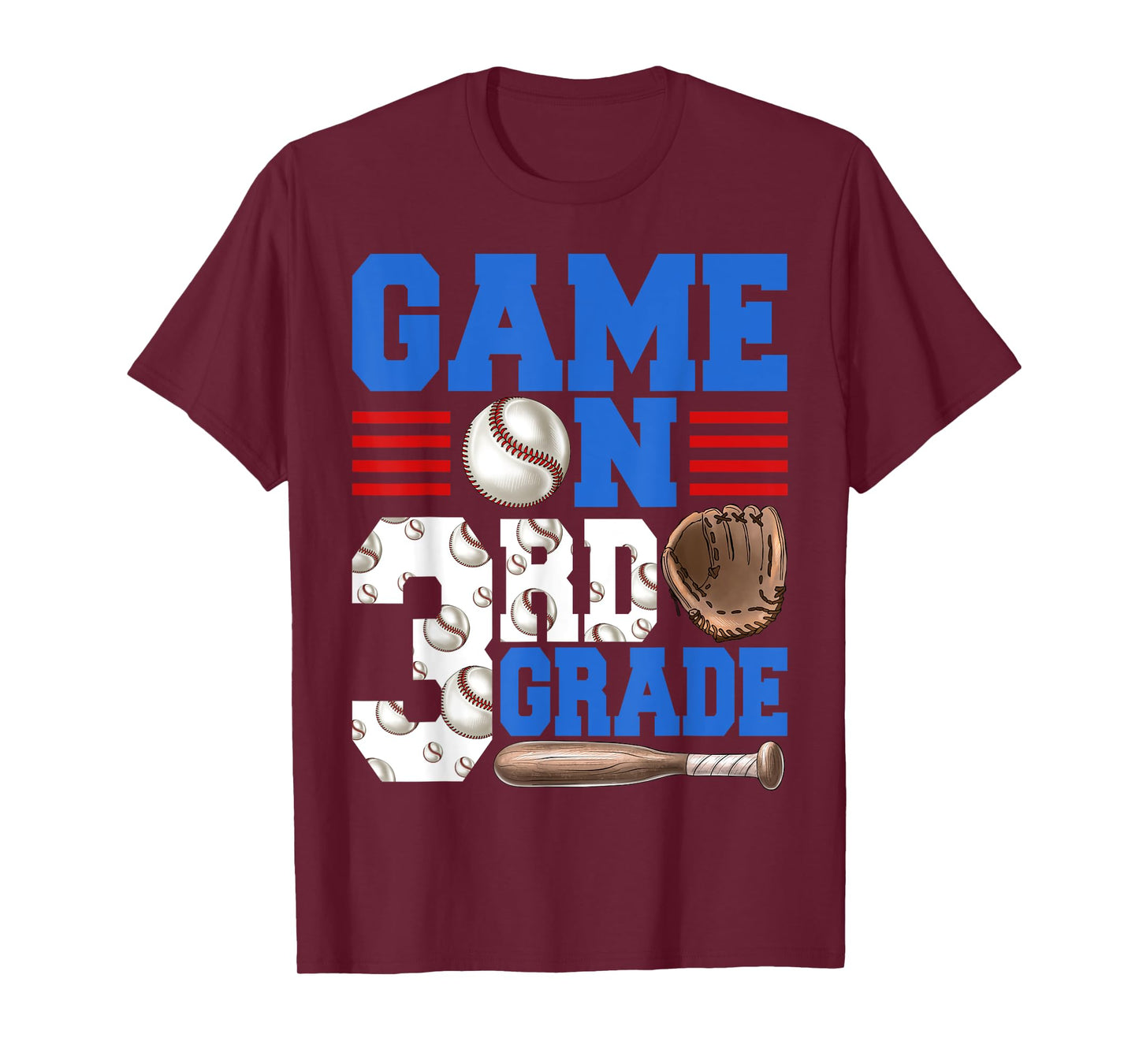 Game On 3rd Grade Boy Baseball Back to School T-Shirt