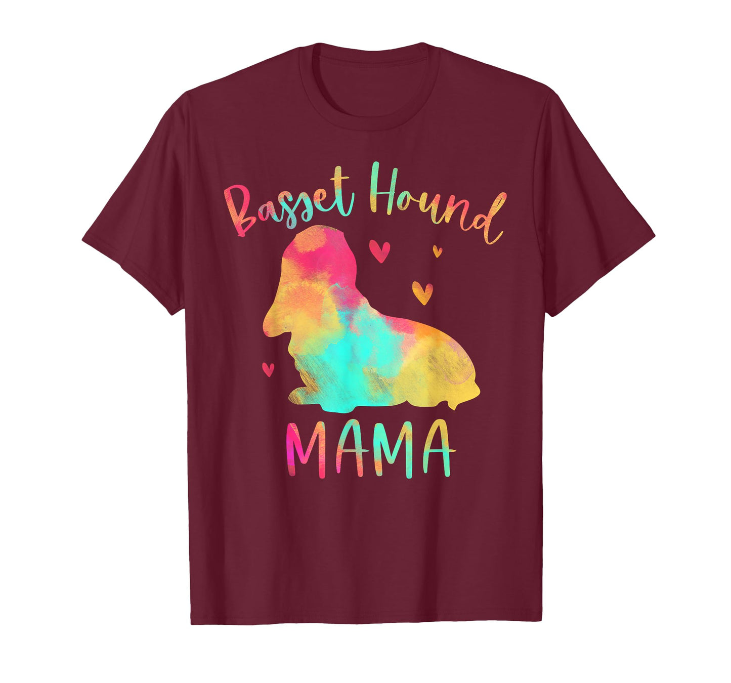 Basset Hound Mama Colorful Basset Hound Gifts Dog Mom T-Shirt for Men Women Kids