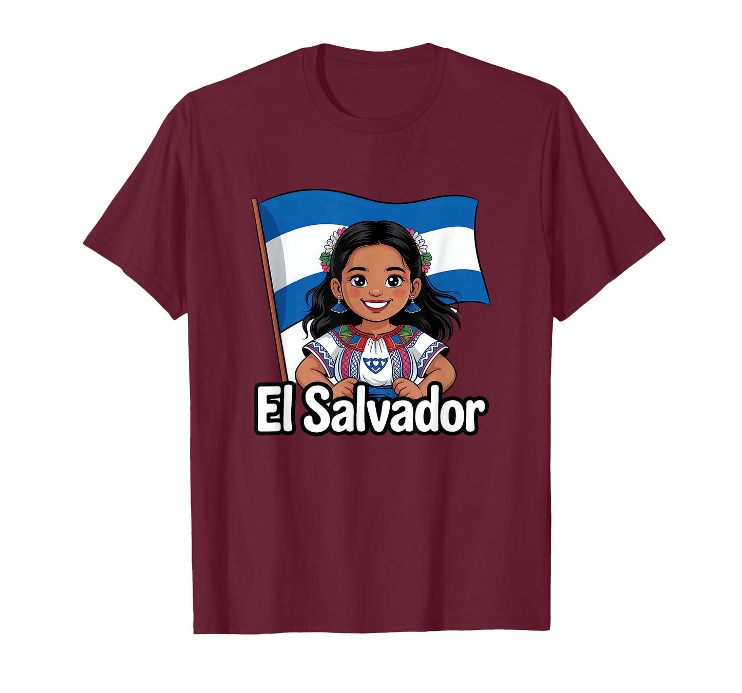 El Salvador Flag Proud Salvadoran Girl Salvadoreña T-Shirt