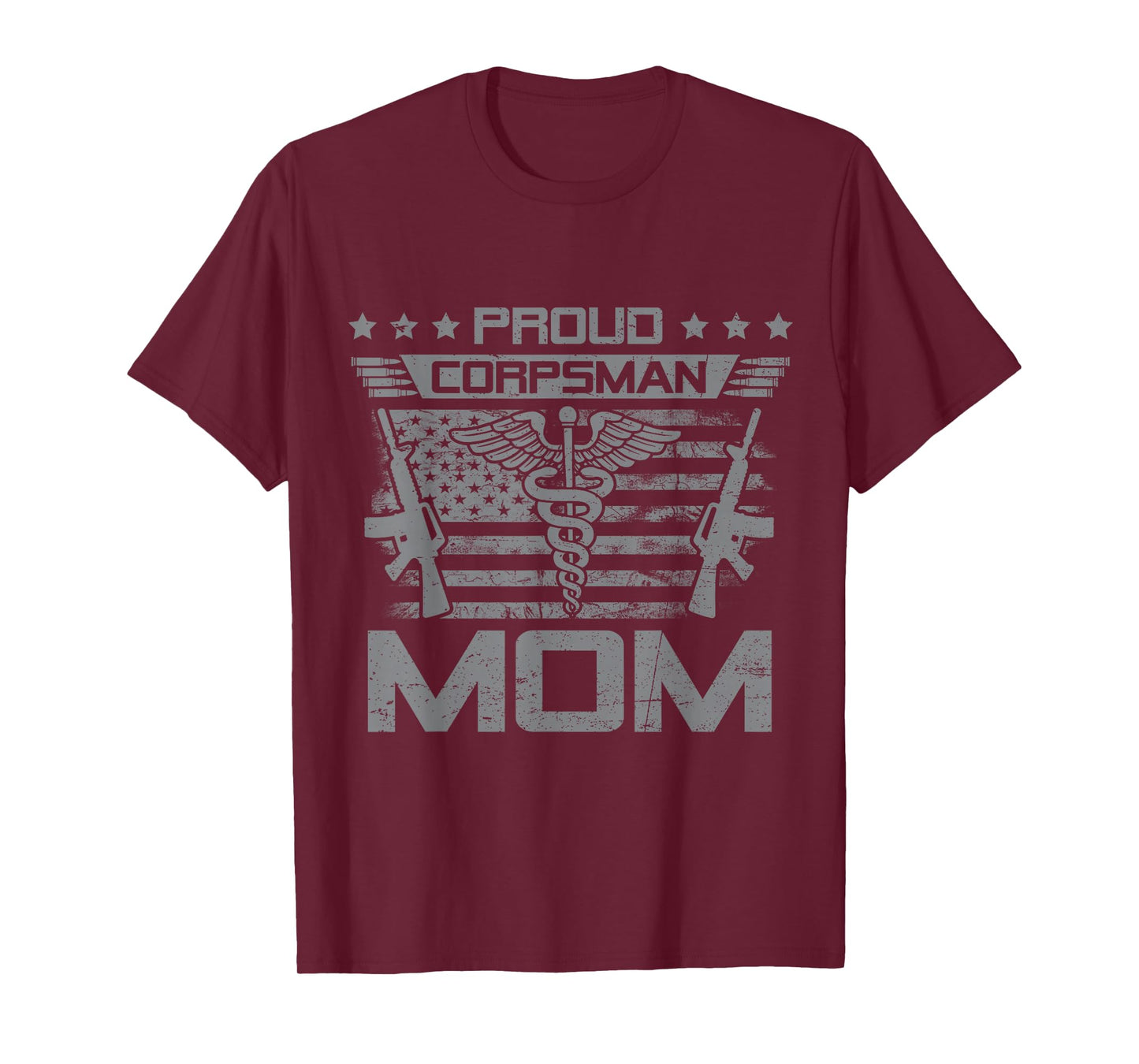 Proud Corpsman Mom Flag USA Family Matching T-Shirt