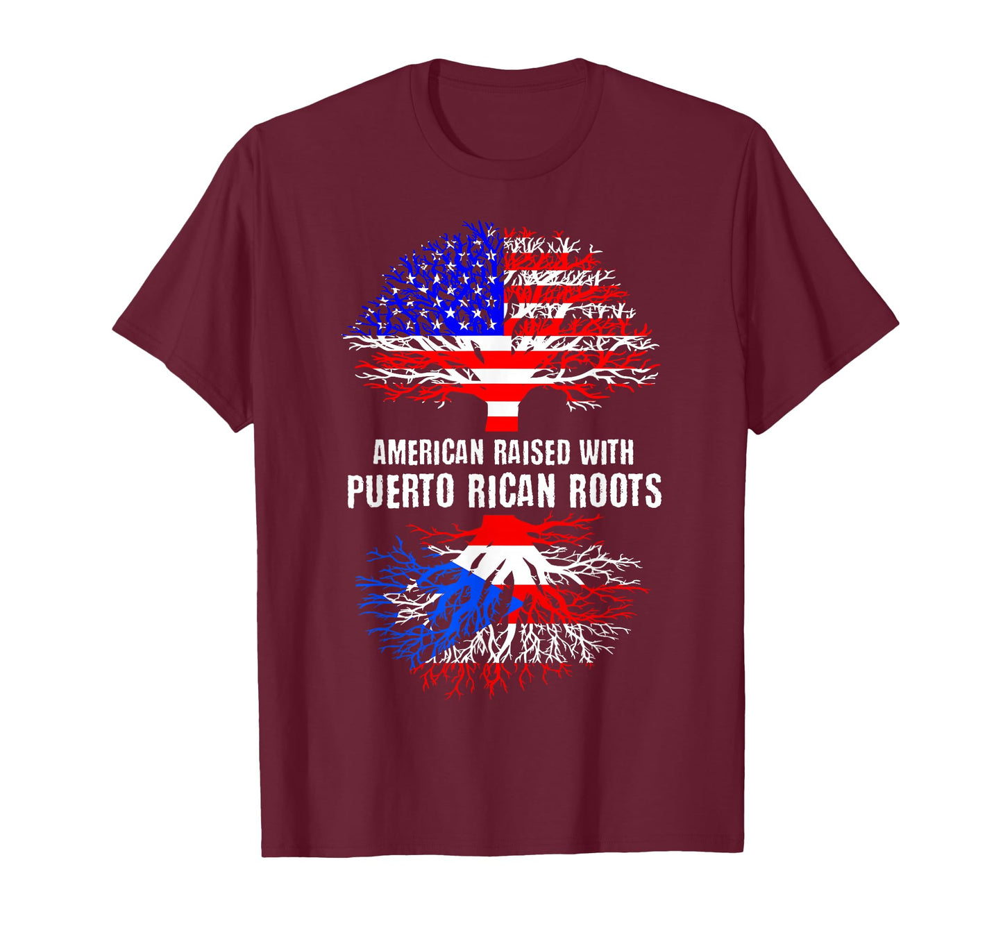 American Raised With Puerto Rican Roots USA Flag Puerto Rico T-Shirt