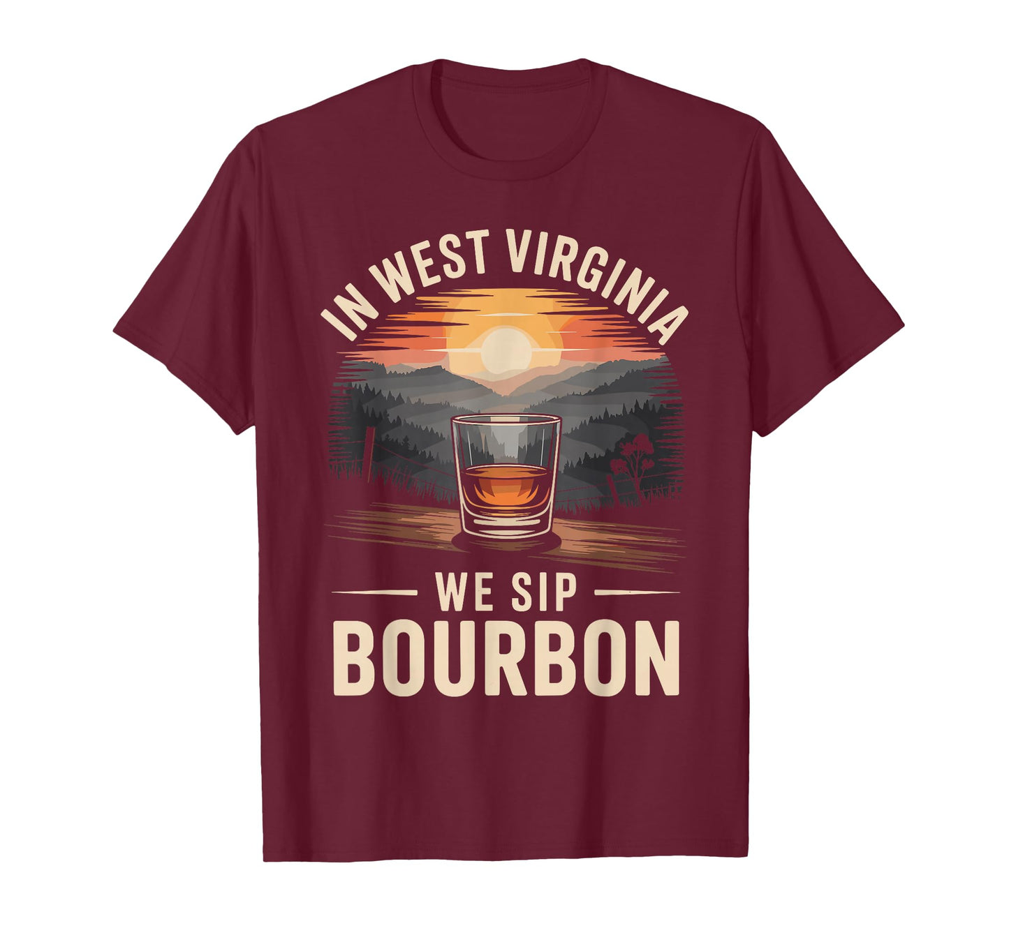 in Virginia We Sip Bourbon Retro Whiskey T-Shirt