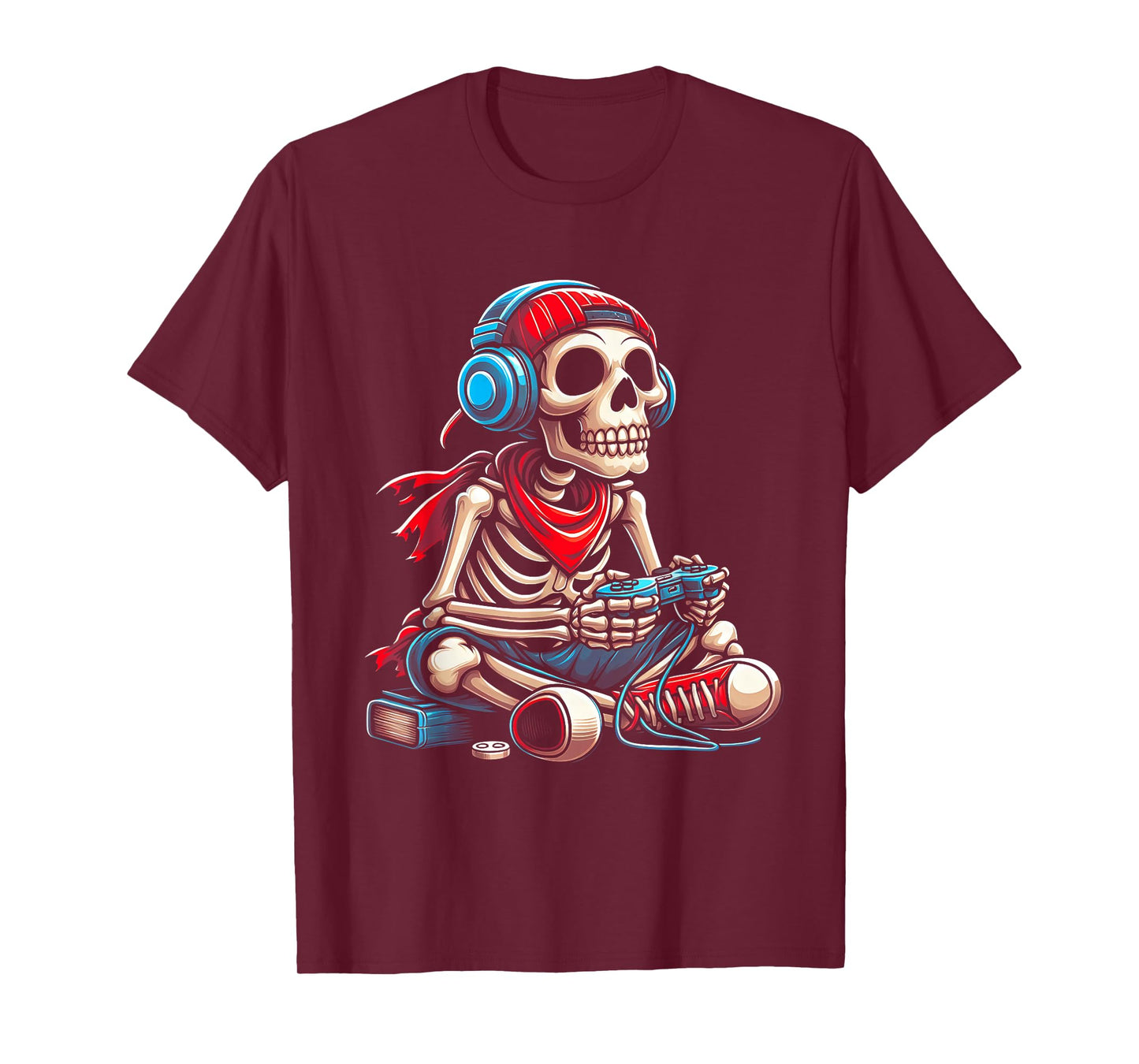 Halloween Skeleton Gamer Video Gaming Gamer E-Sport Player T-Shirt