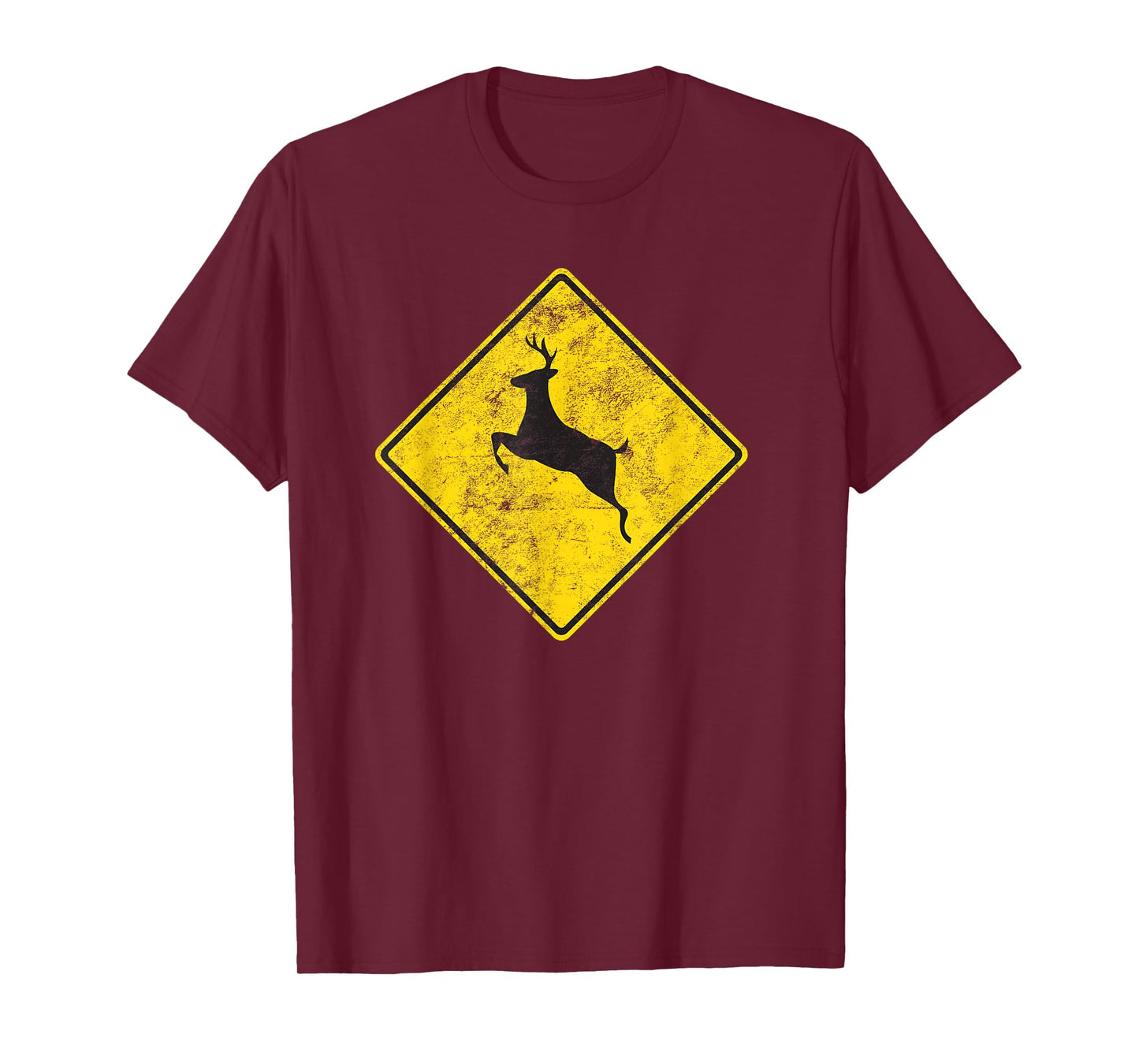 Deer Crossing Road TShirt Vintage Distressed Look T-Shirt