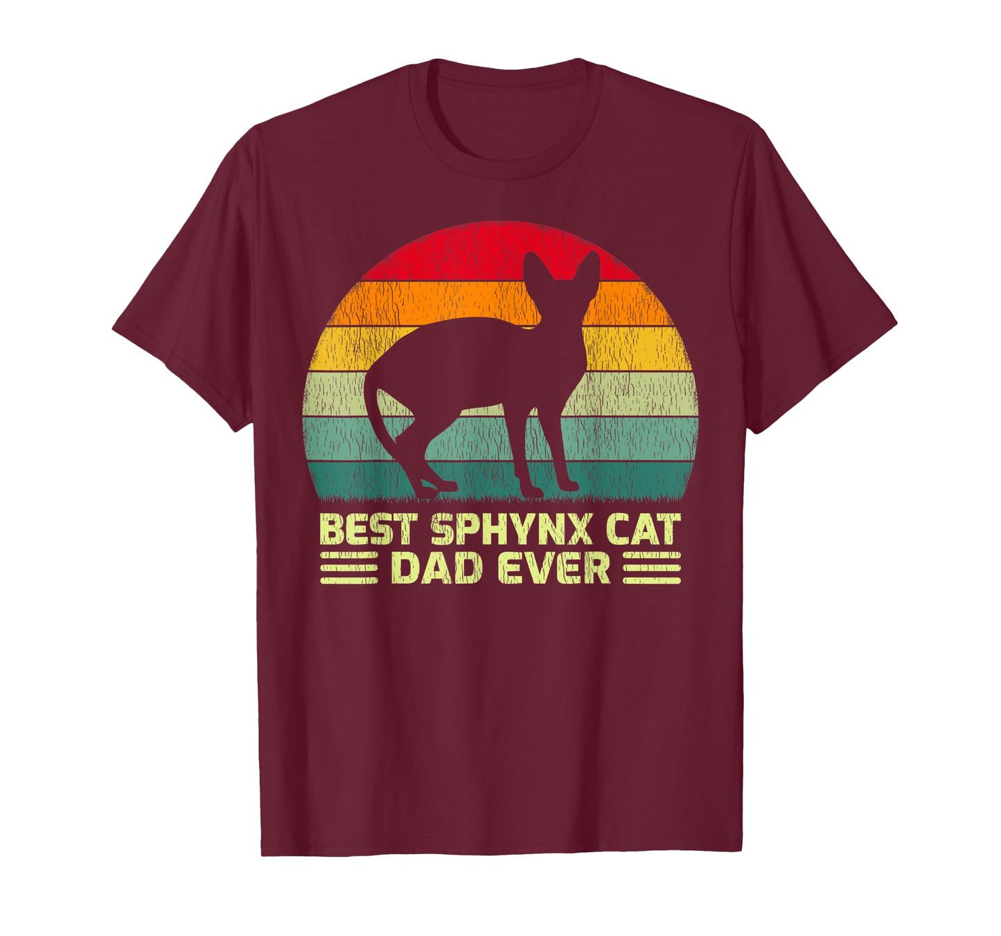 Funny Vintage Best Sphynx Cat Dad Ever Father's Day Men T-Shirt