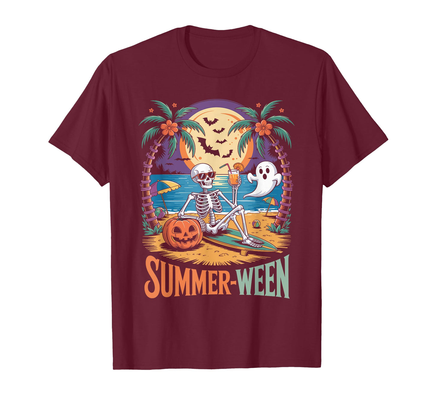 Summerween Halloween Holiday Beach Vibes Halloween Summer T-Shirt