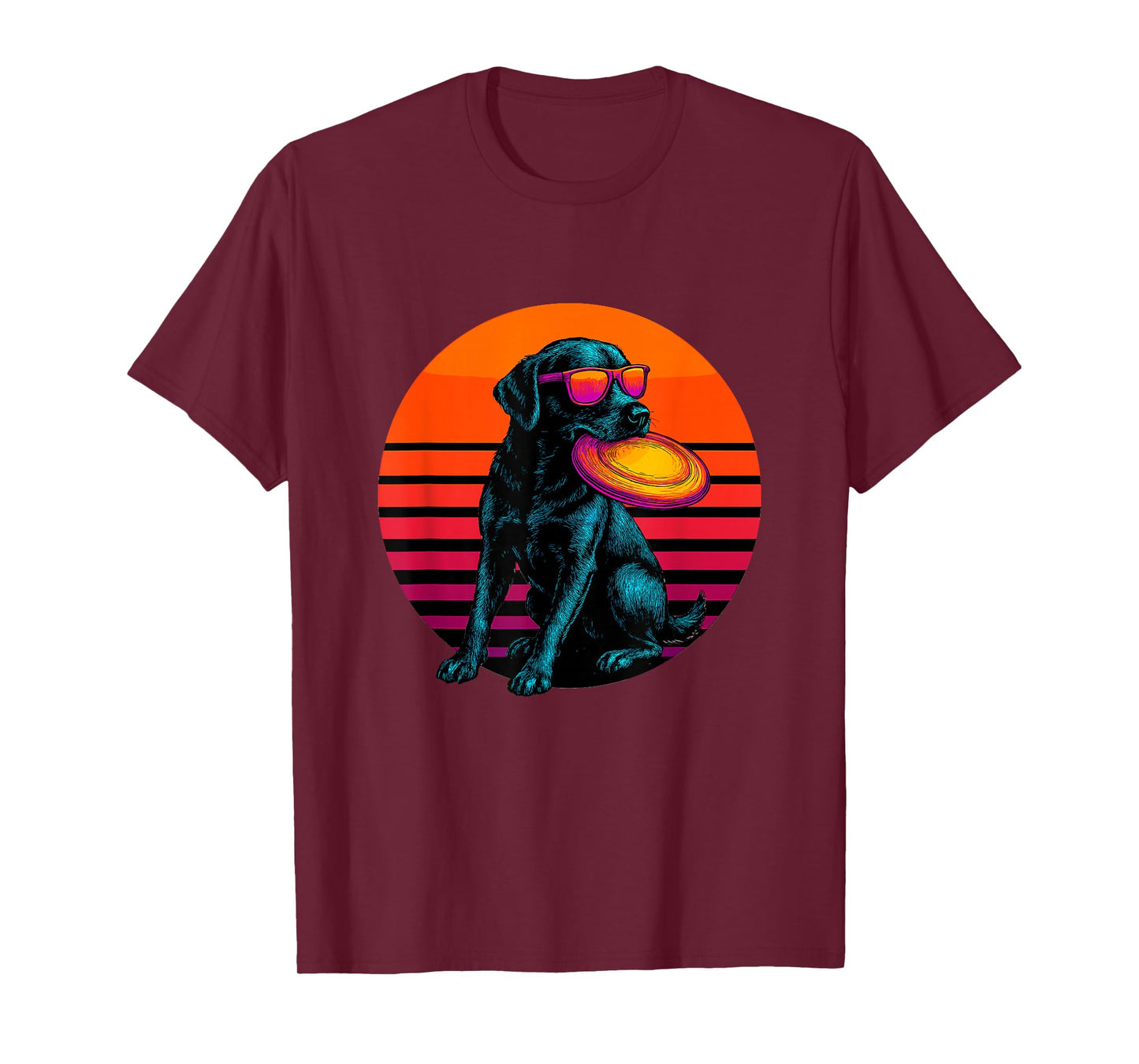 Retro Dog with Frisbee Ultimate Frisbee Player T-Shirt