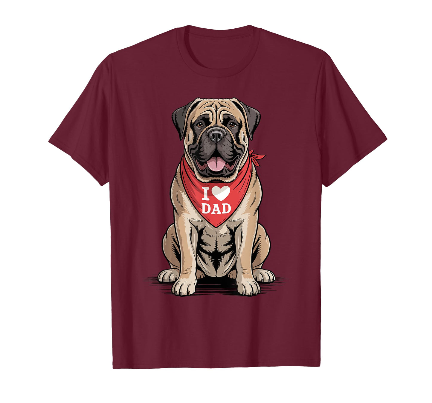 I Love Dad Bullmastiff Lover Dog Dad T-Shirt