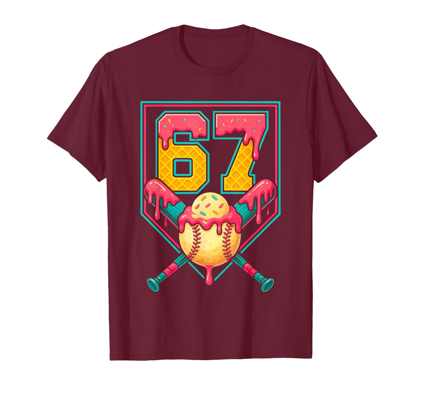 Baseball Drip Number 67 Player Or 67th Birthday Men Women T-Shirt