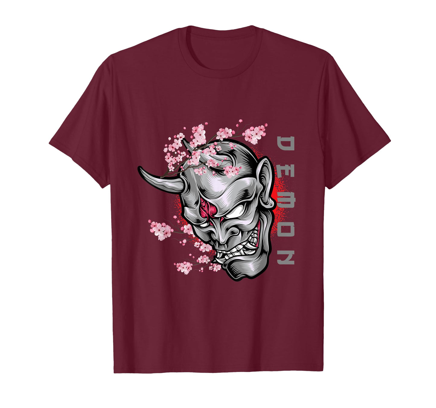Cool Japanese Demon Oni Face Otaku Anime Style Manga Art T-Shirt