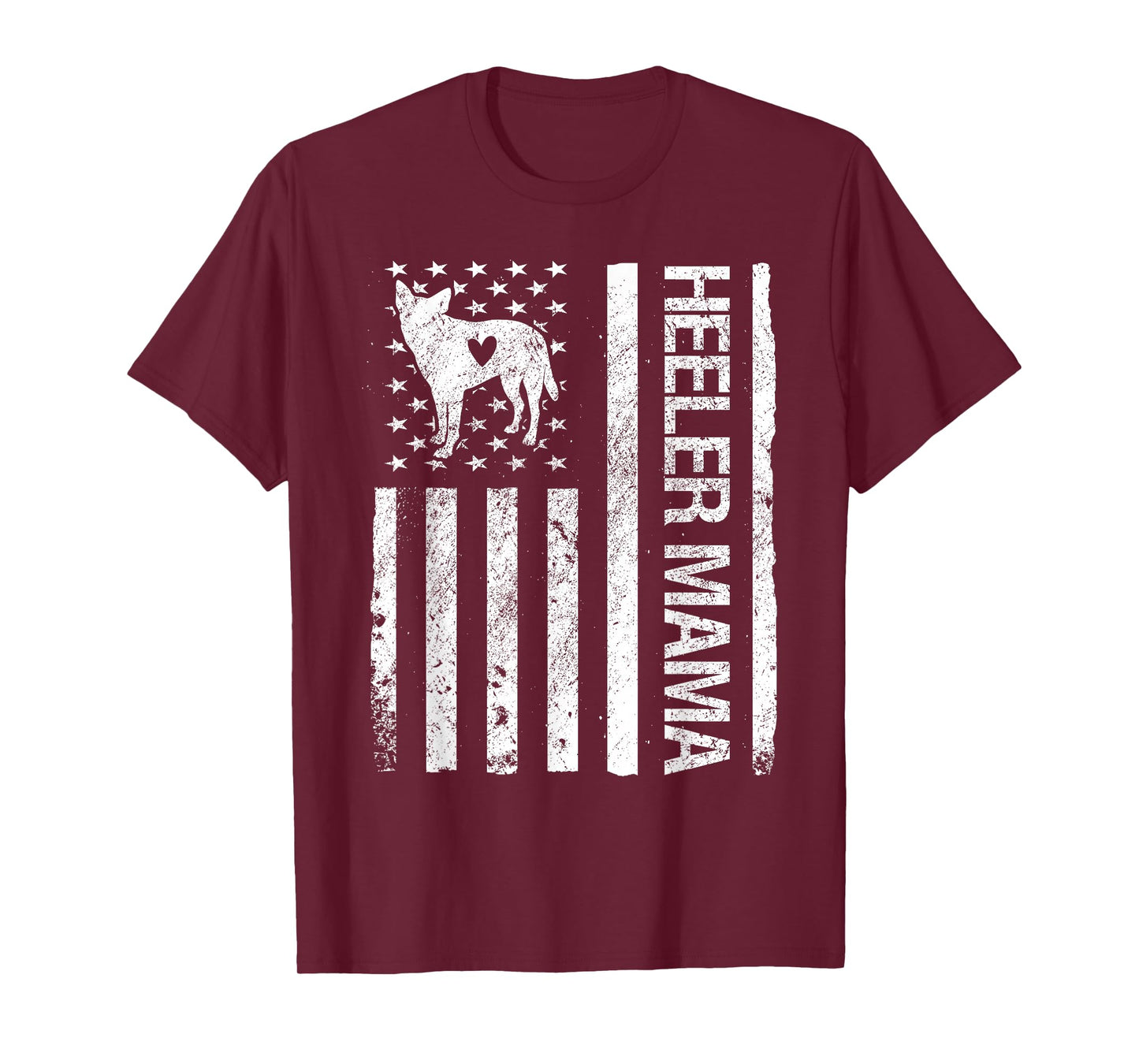 Heeler Mama American USA Flag Funny Cattle Dog Owner Dog Mom T-Shirt