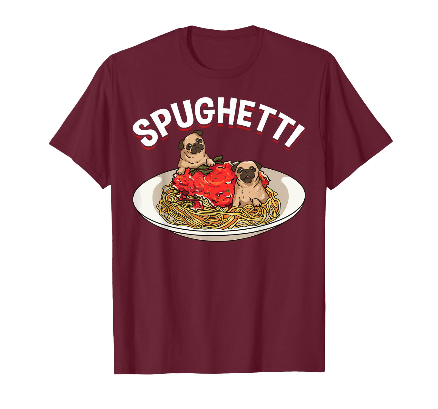 Spaghetti Lovers Funny Pug Lover Dog Owner Italian Pasta Pun T-Shirt for Men Women Girls Kids