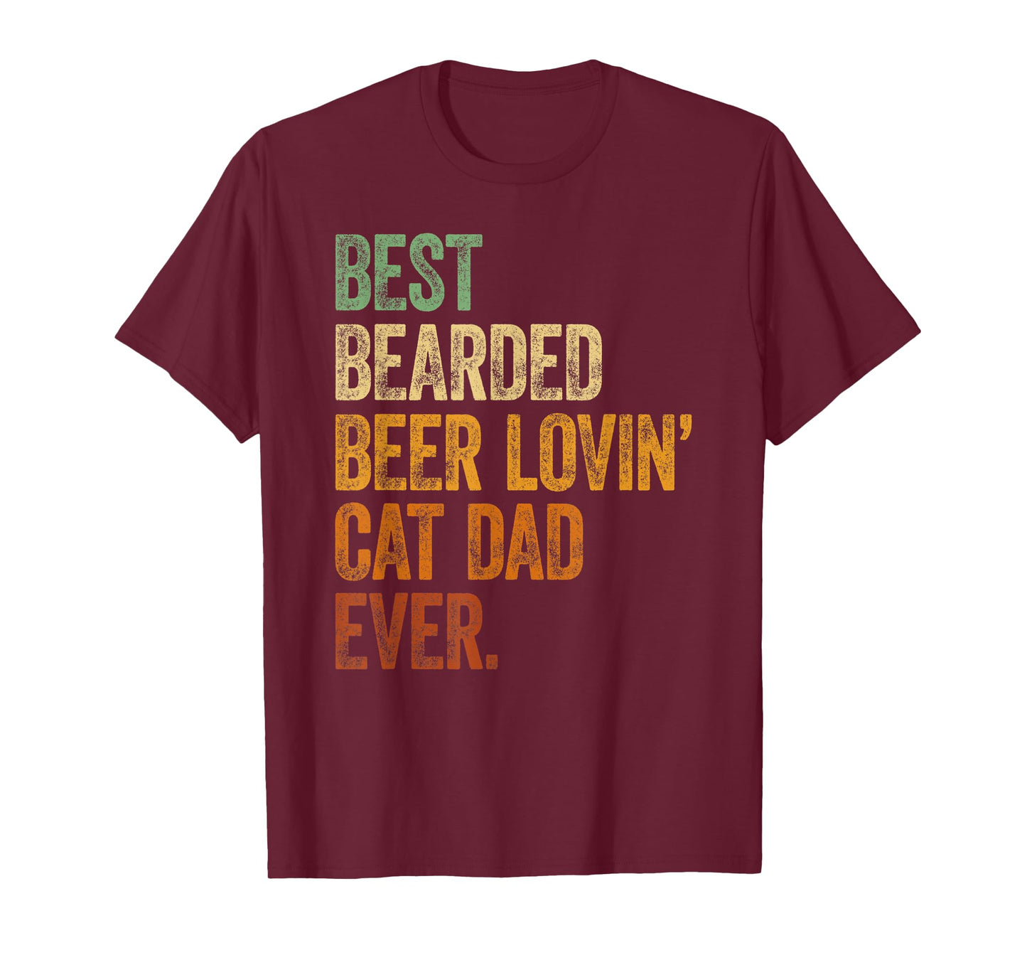 Mens Best Bearded Beer Lovin Cat Dad Shirt Pet Lover Owner Gifts T-Shirt