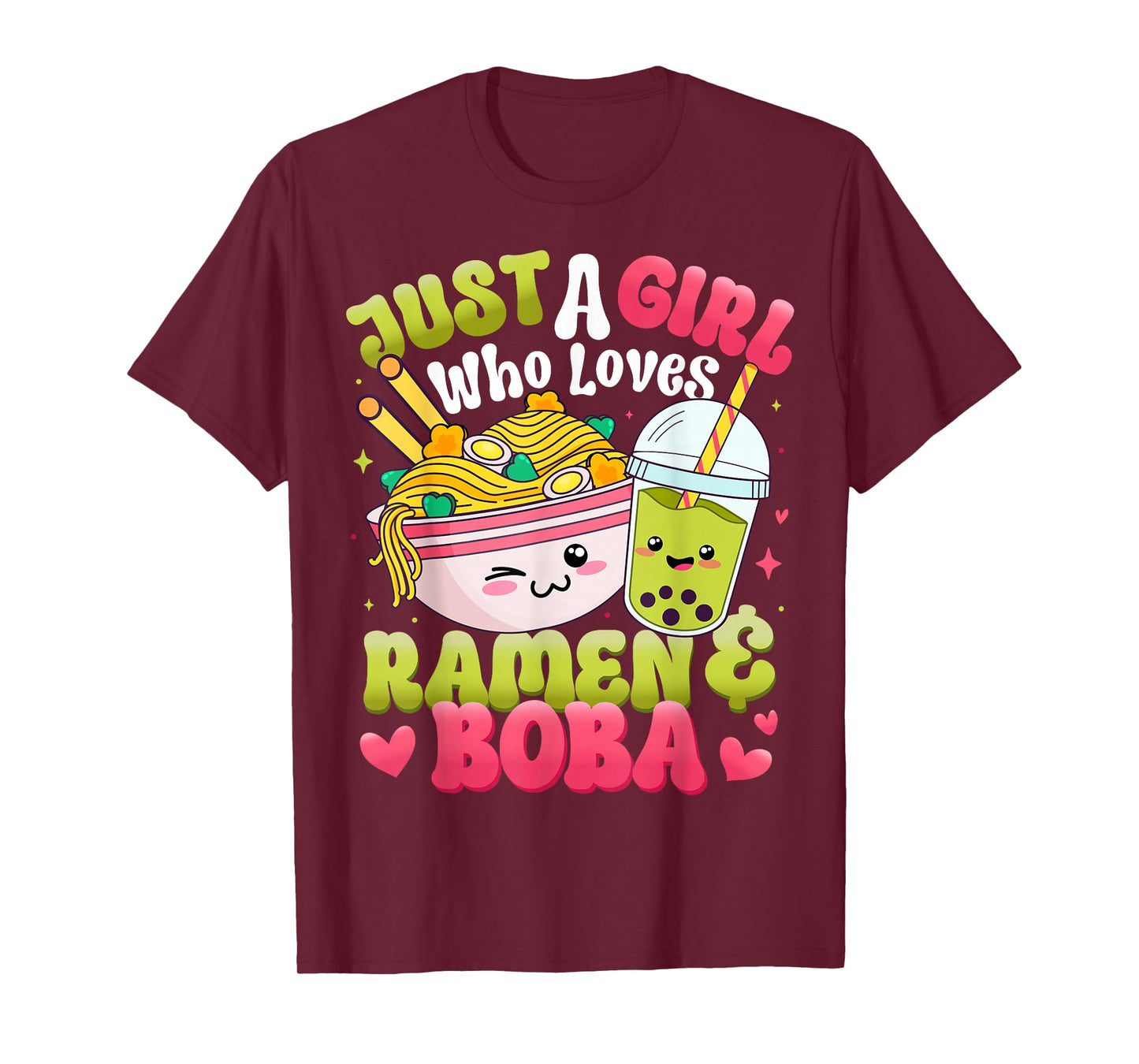 Just A Girl Who Loves Boba Tea And Ramen Bubble Tea Japanese T-Shirt