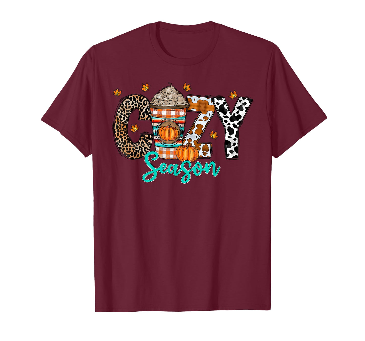 Cozy Season Pumpkin Spice Autumn Fall Leaves Thanksgiving T-Shirt