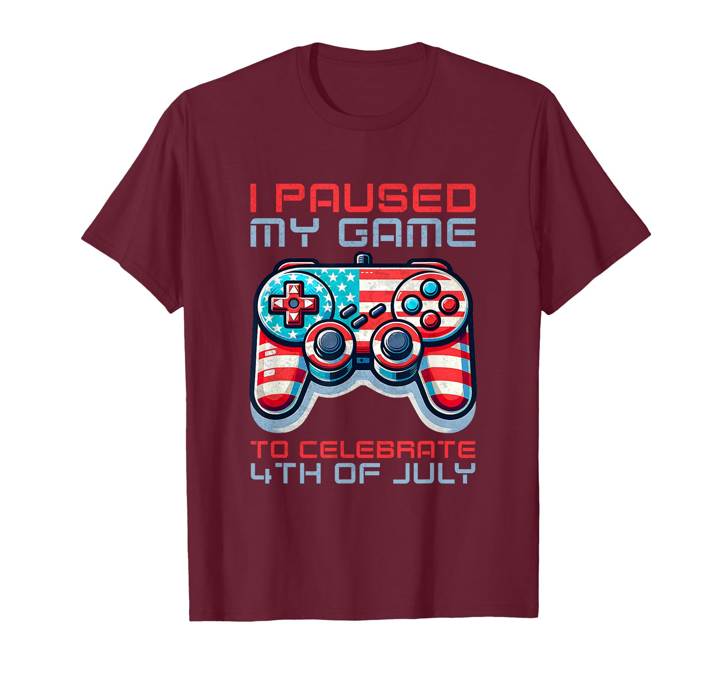 I Paused My Game To Celebrate 4th Of July Video Gamer Boys T-Shirt