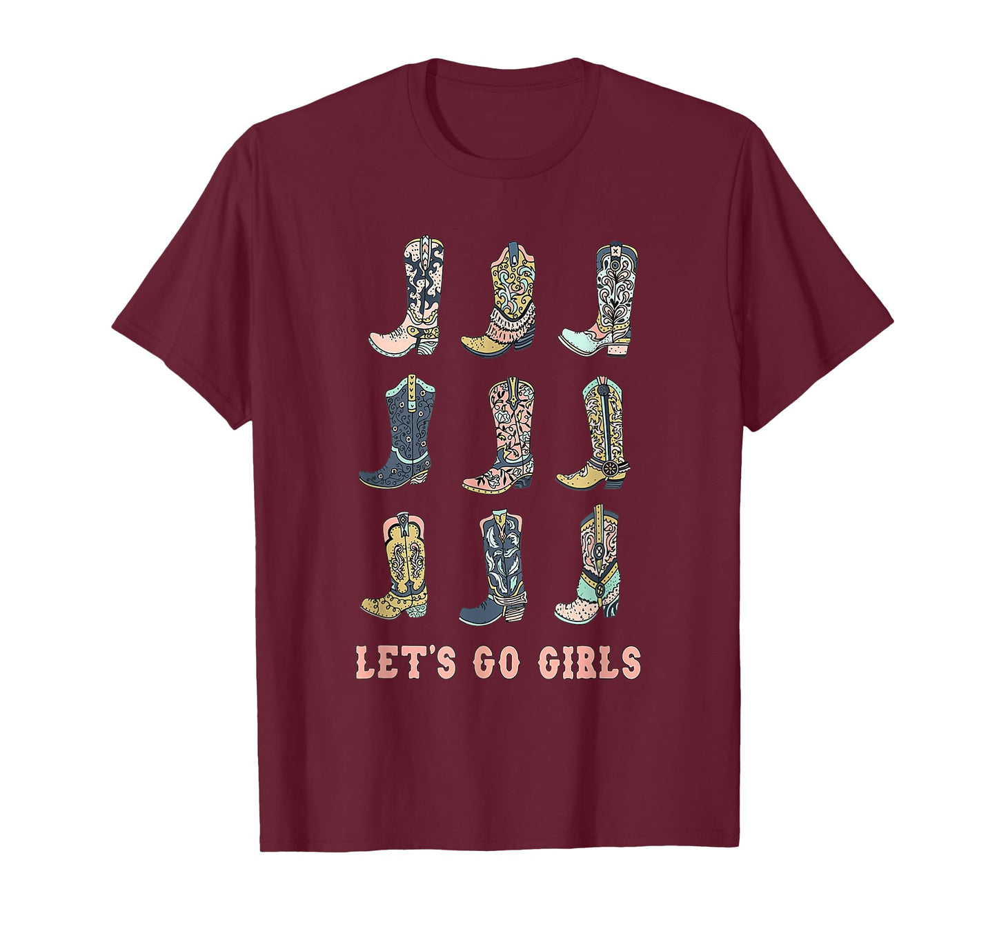 Cowgirl Boot Let's Go Girls Howdy Western Cowgirl T-Shirt