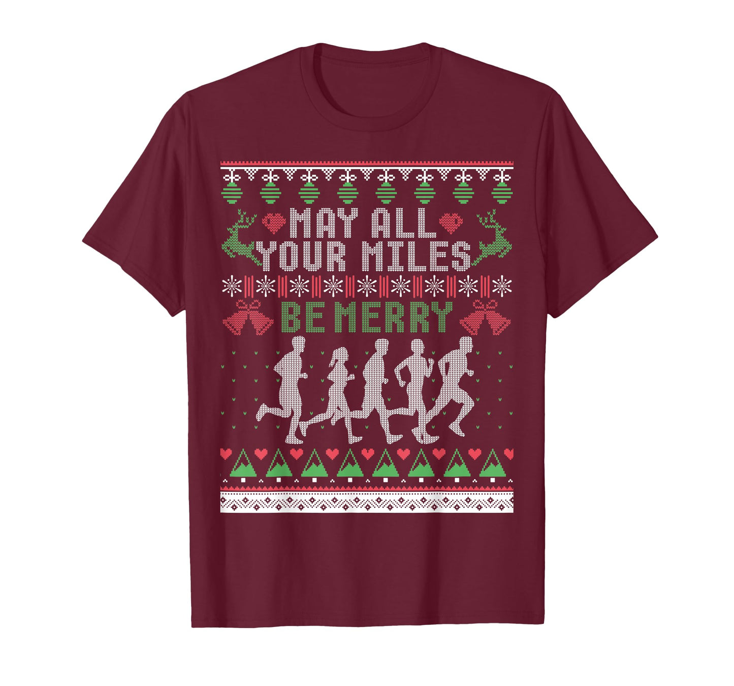 Funny Running Ugly Christmas Sweaters Shirt Runner T-Shirt