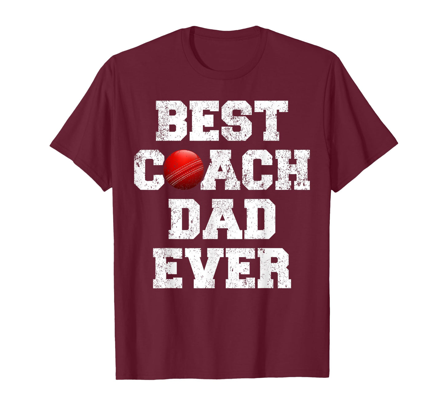 Mens Distressed Vintage Best Cricket Coach Dad Father's Day T-Shirt