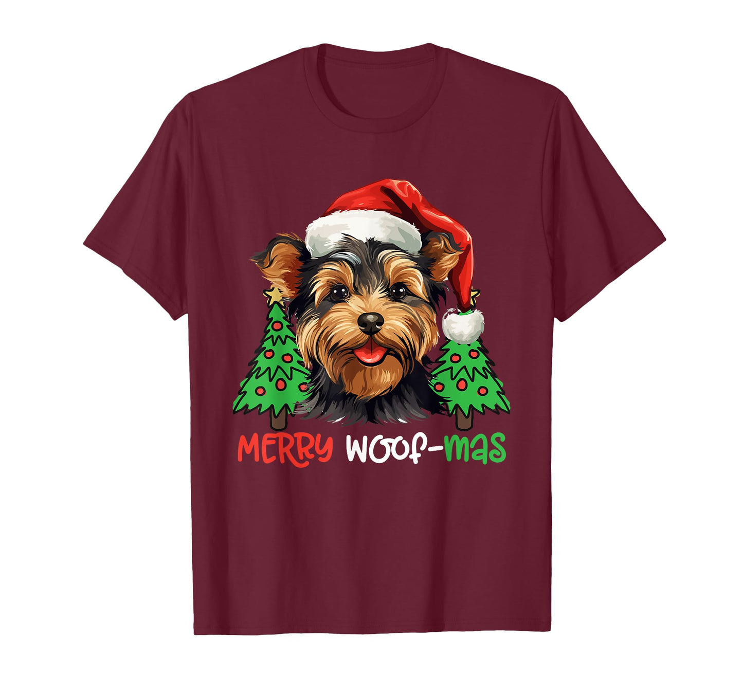 Yorkshire Terrier Yorkie Merry Woof-mas Christmas X-mas T-Shirt