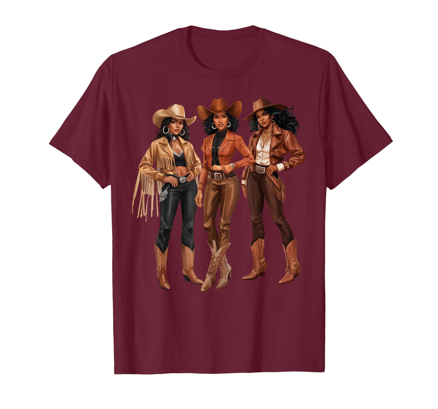 Black African American Cowgirl Western Country Texas Rodeo T-Shirt