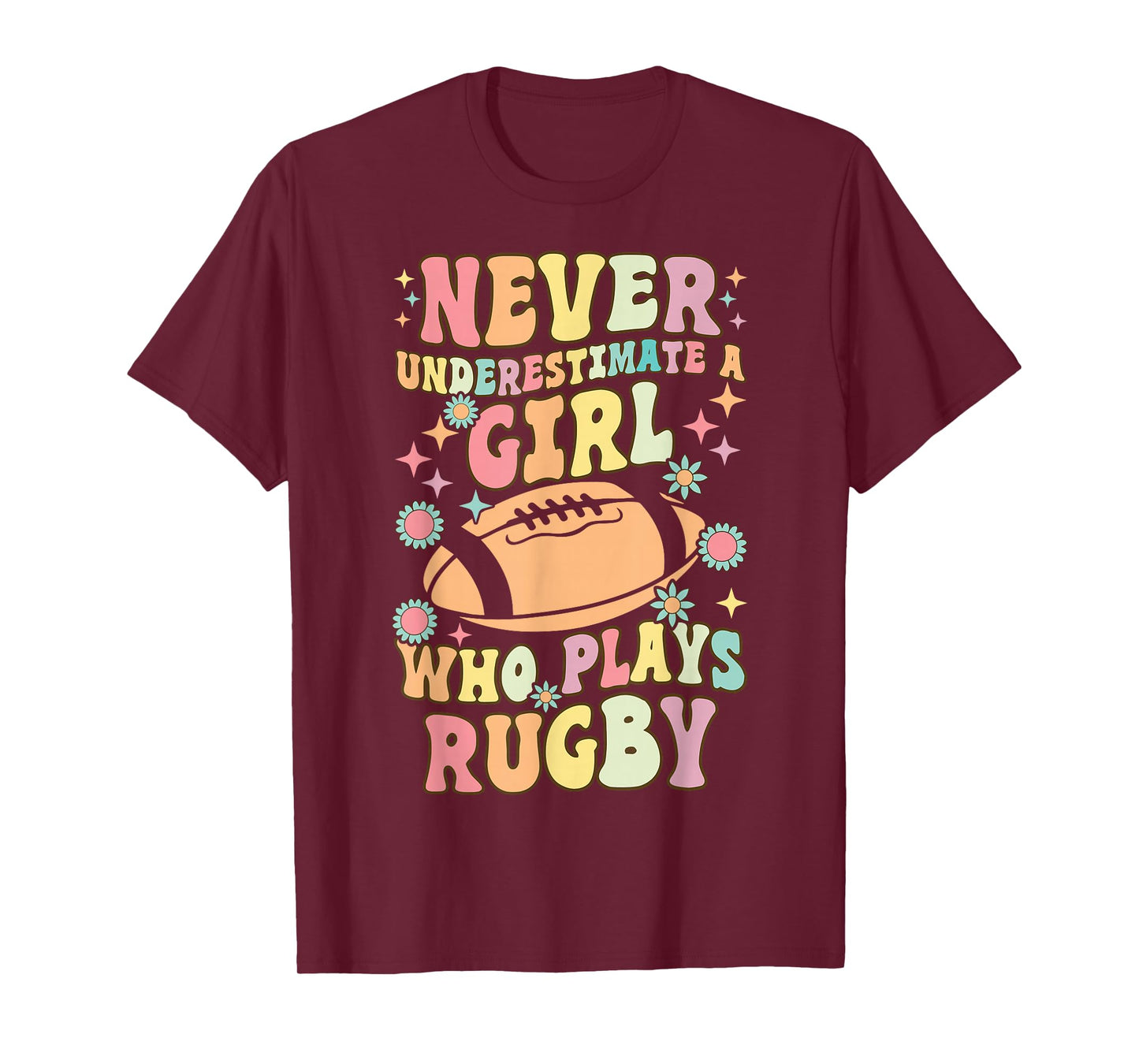 A Girl Who Plays Rugby Groovy Rugby Girl Female Rugby Player T-Shirt