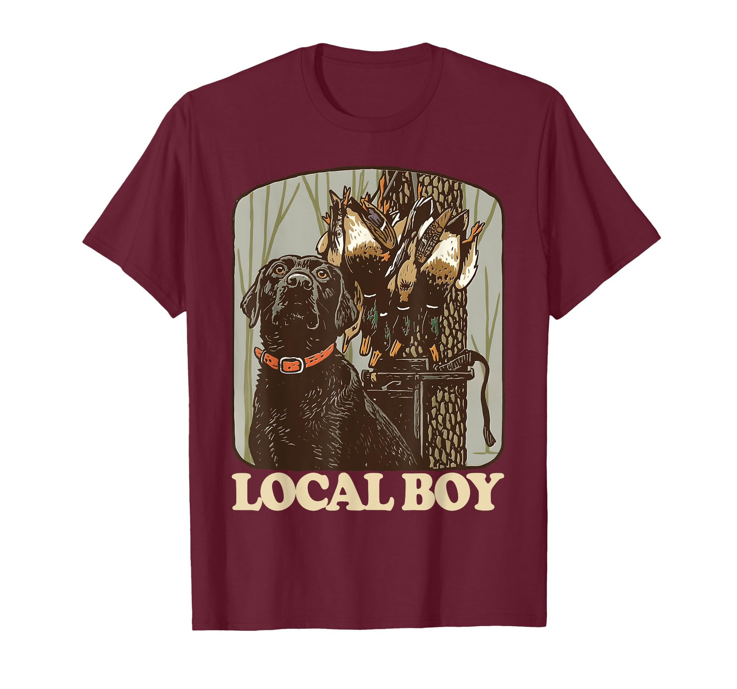 Southern Local Boy Duck Hunting Black Lab Camo Outdoor Men T-Shirt