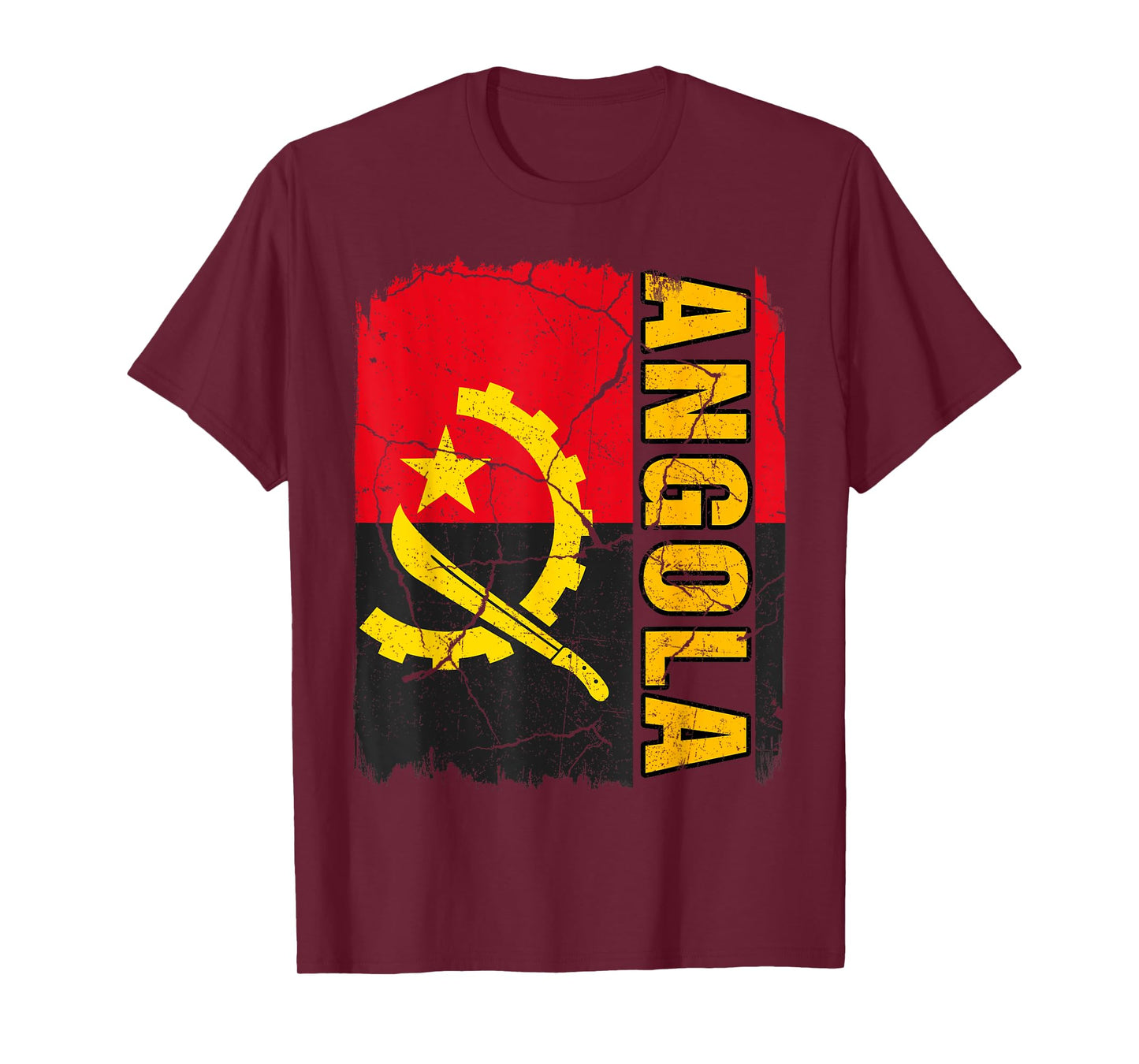 Vintage Angolan Flag Angola Pride Roots Heritage Gift T-Shirt