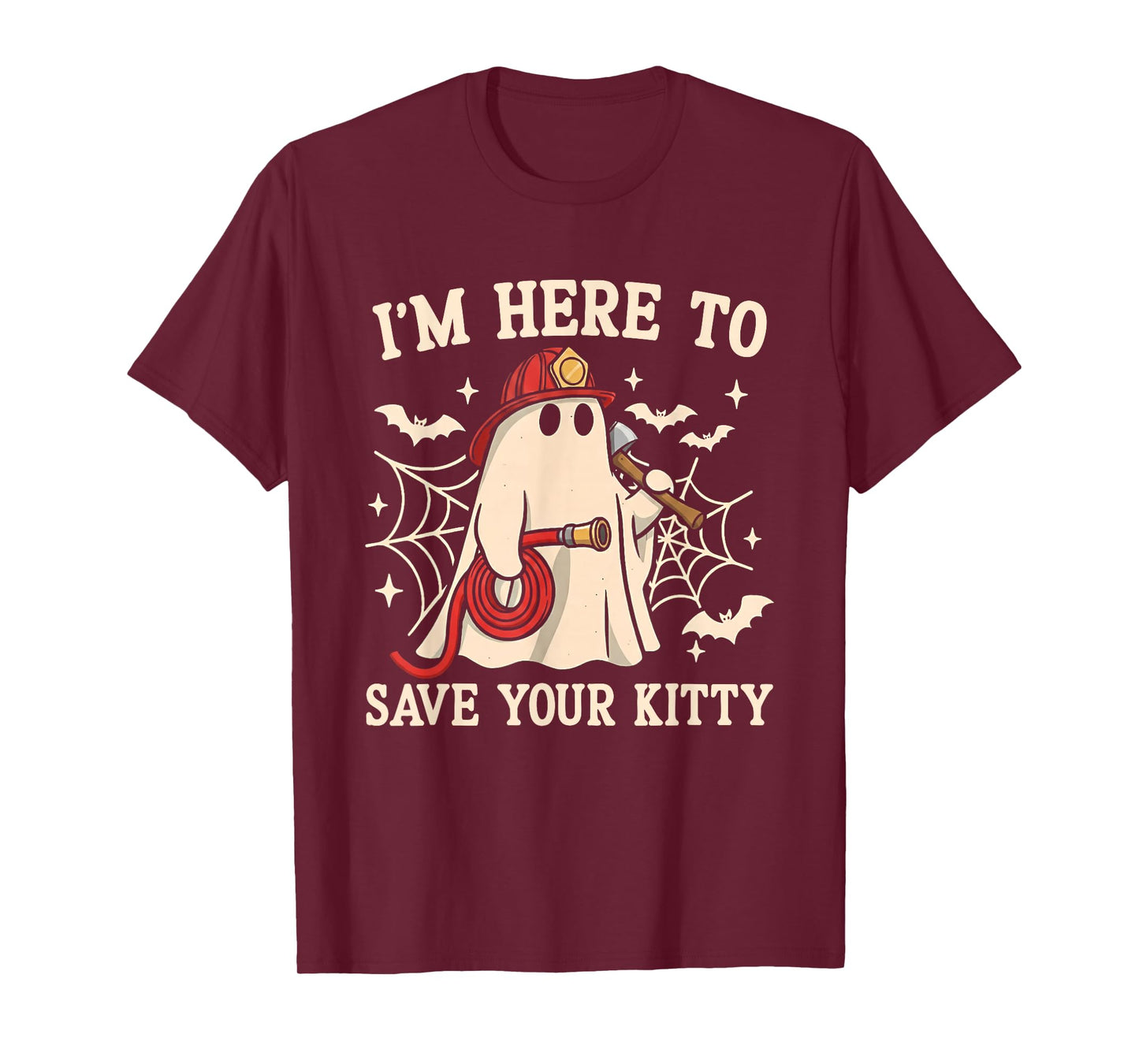 Save Your Kitty Funny Firefighter Fireman Halloween Costume T-Shirt