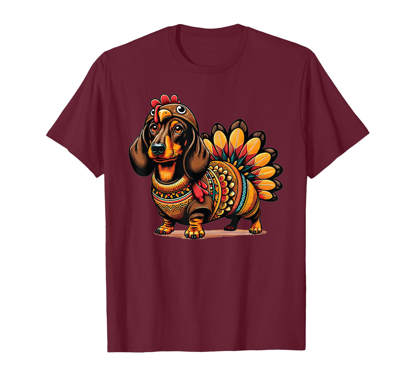 Weiner Dachshund Dog Turkey Costume Thanksgiving Women Men T-Shirt