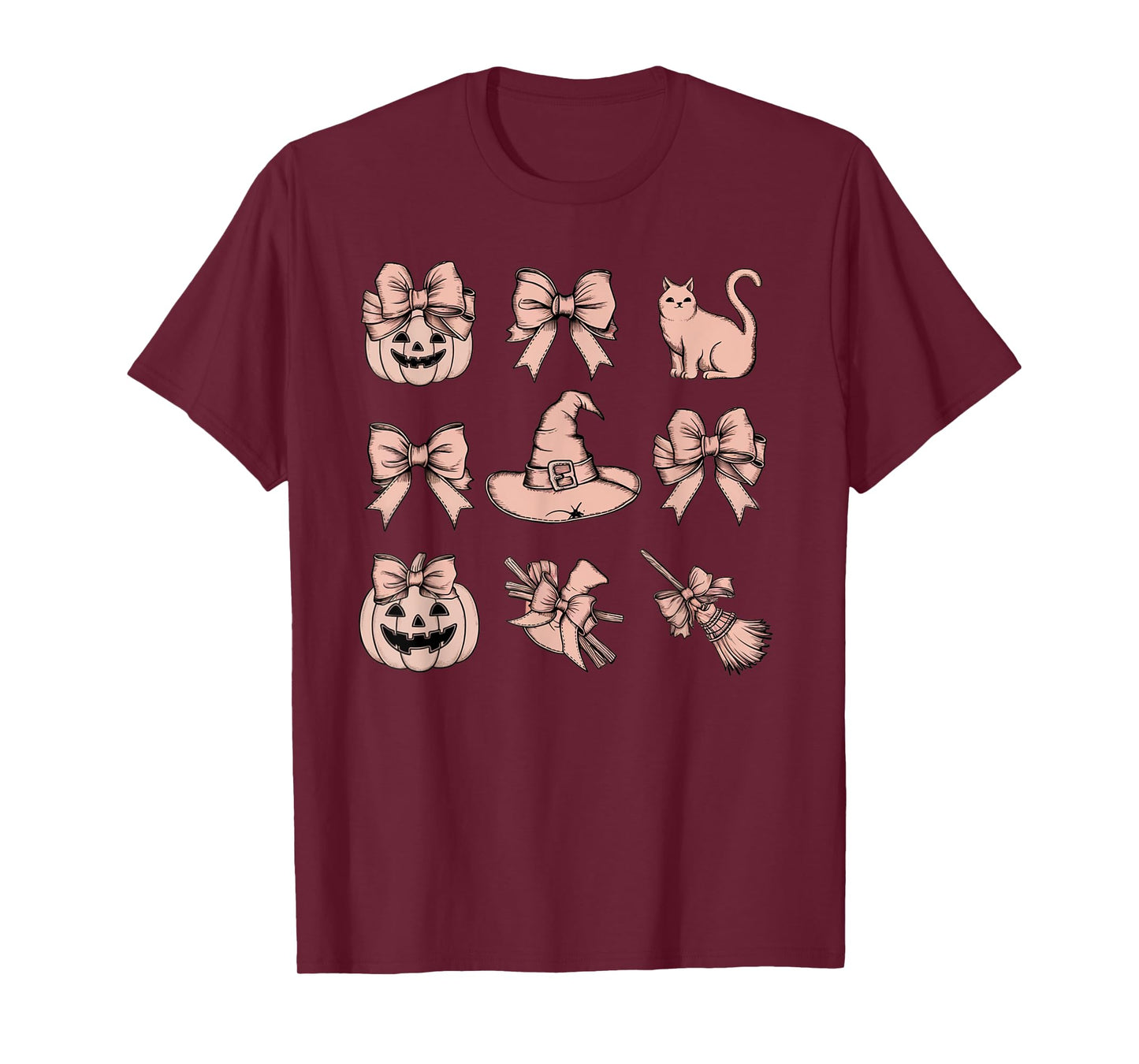 Pumpkin Cat Halloween Coquette Bow Pumpkin For Women Girls T-Shirt