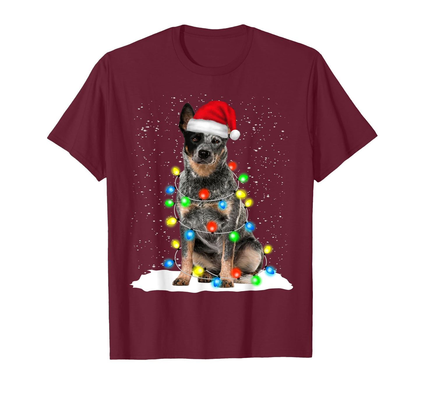 Blue Heeler Christmas Light Funny Gift For Dog Lover T-Shirt for Men Women